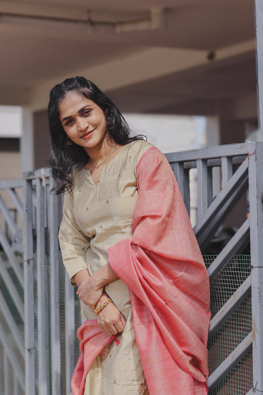 RUGHA 12 - Ivory handloom kurta set