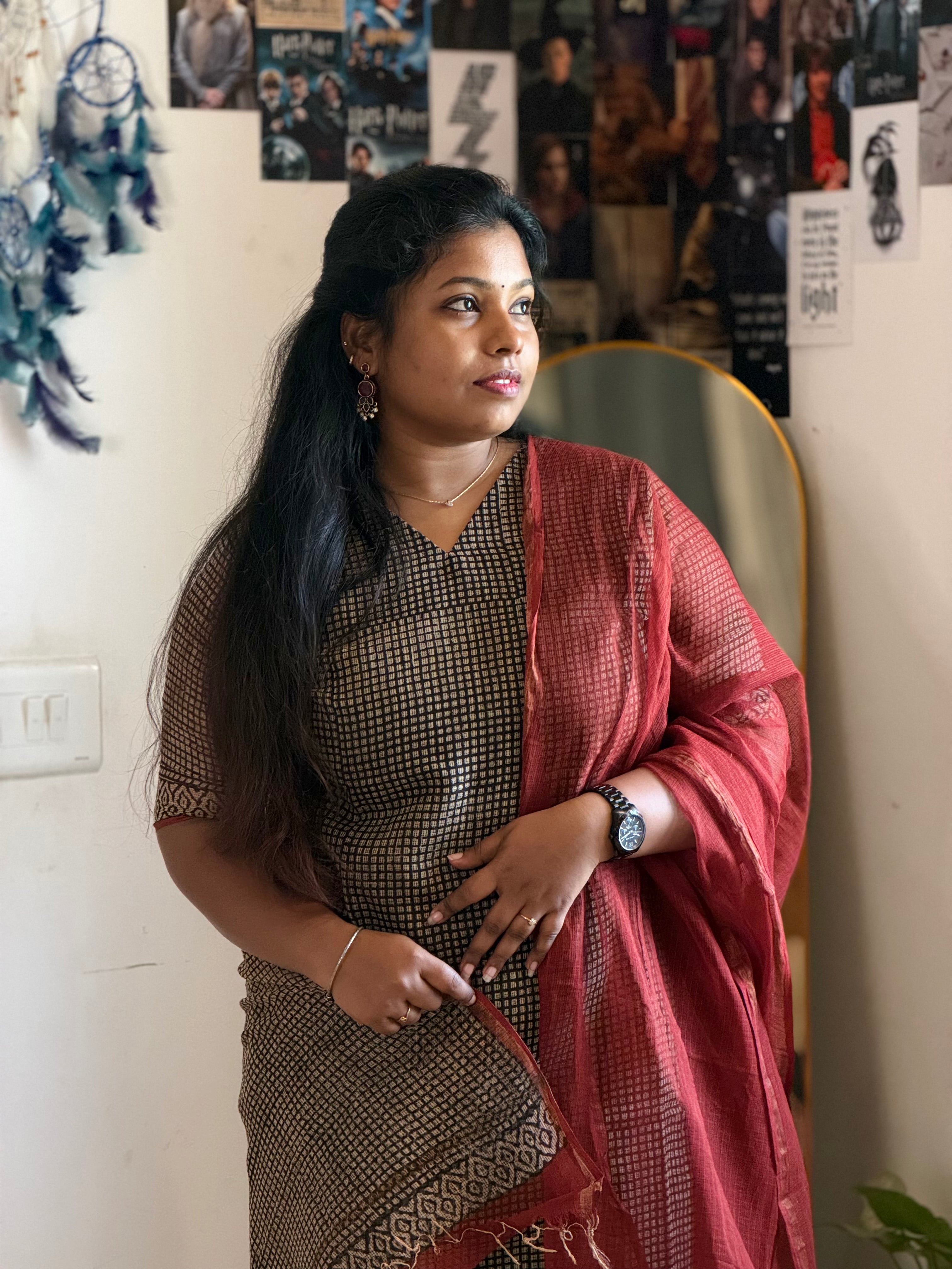 RUGHA 15 - Black Kota Doria Cotton