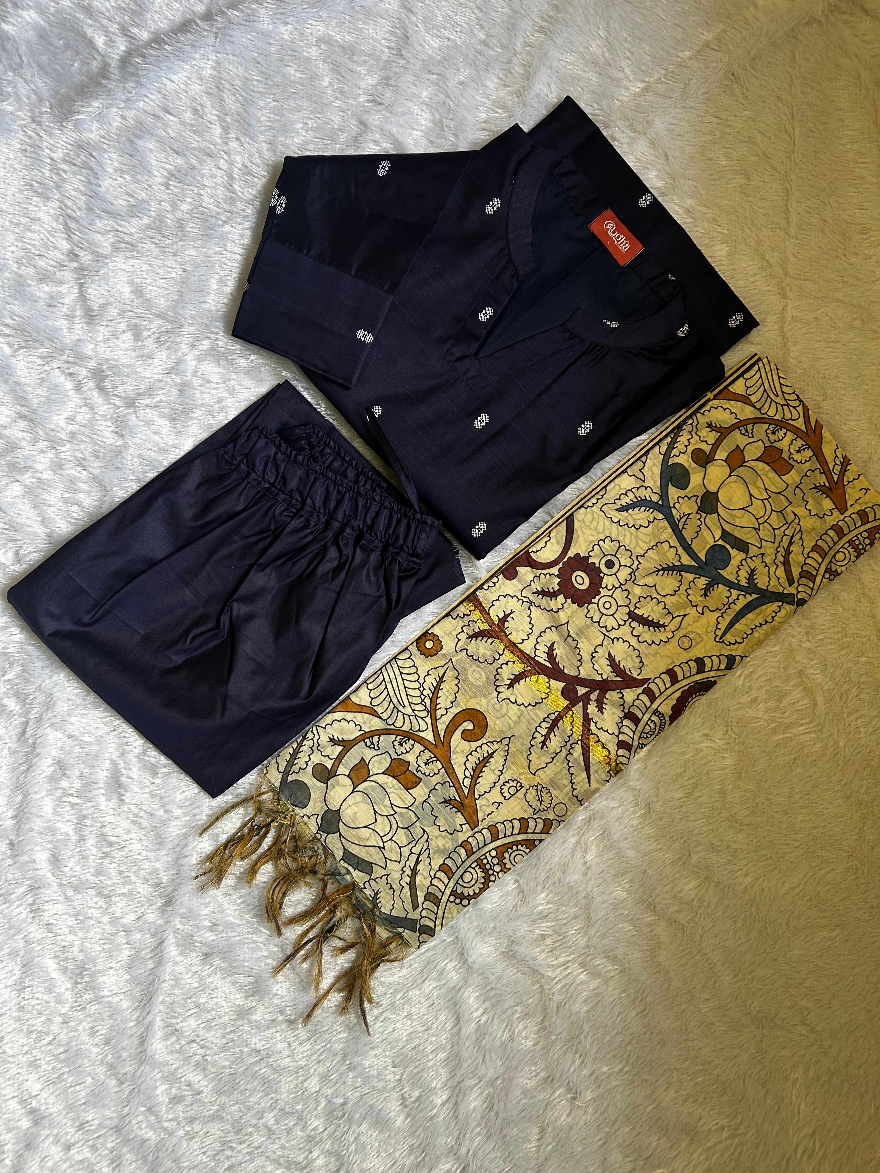 RUGHA 21 - Navy Blue Kurti Set