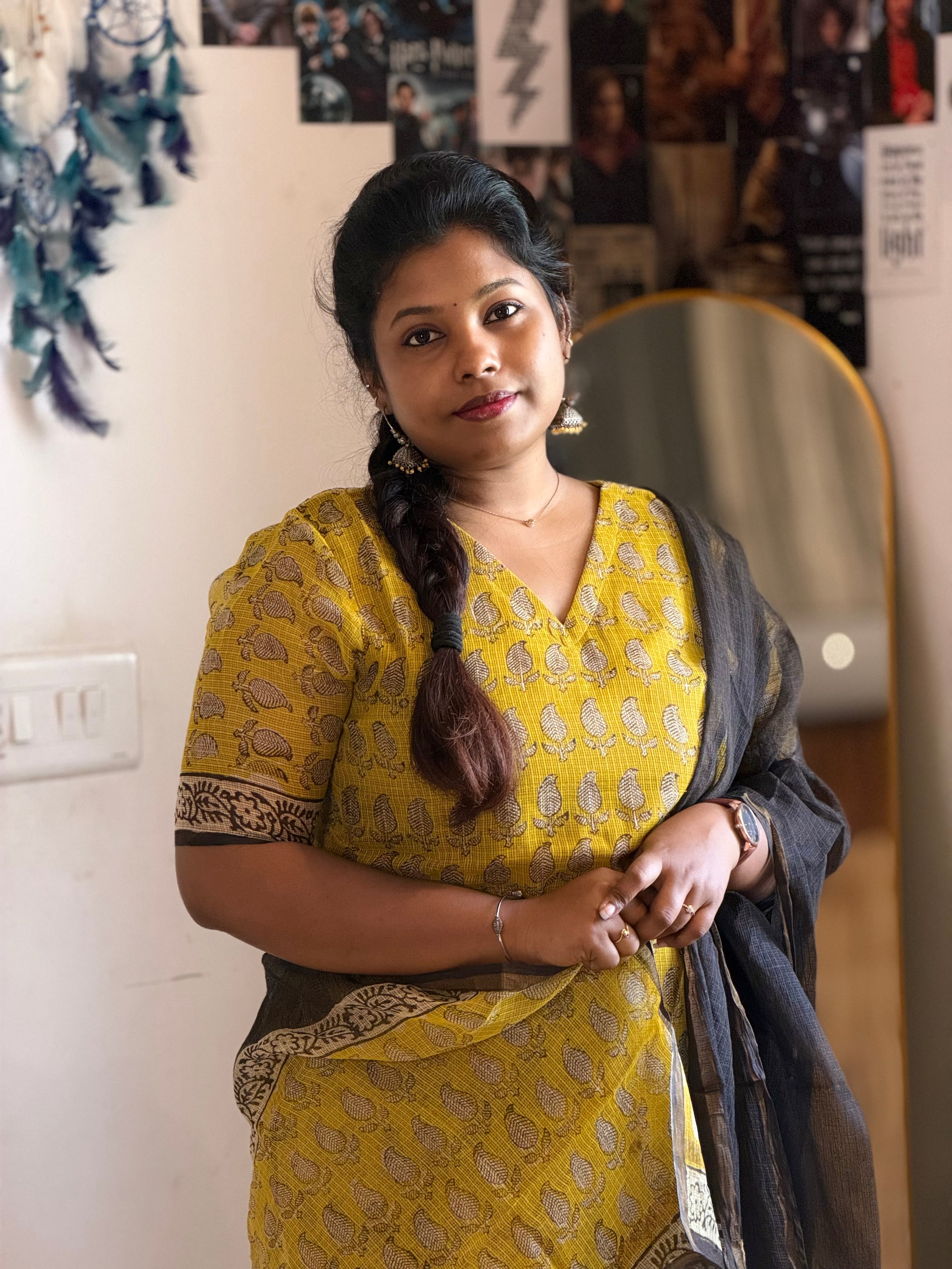 RUGHA 14 - Mustard Yellow Kota doria cotton