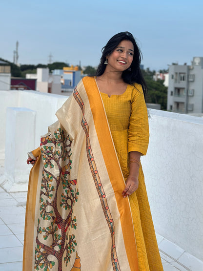 RUGHA 42 - Vriksha - Raw silk Anarkali