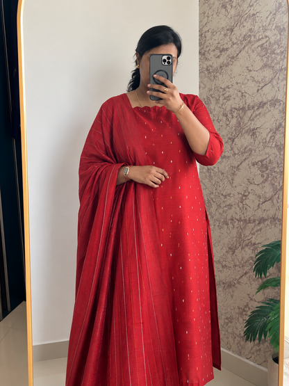 RUGHA 35 - Sembarathi - Raw silk Kurti