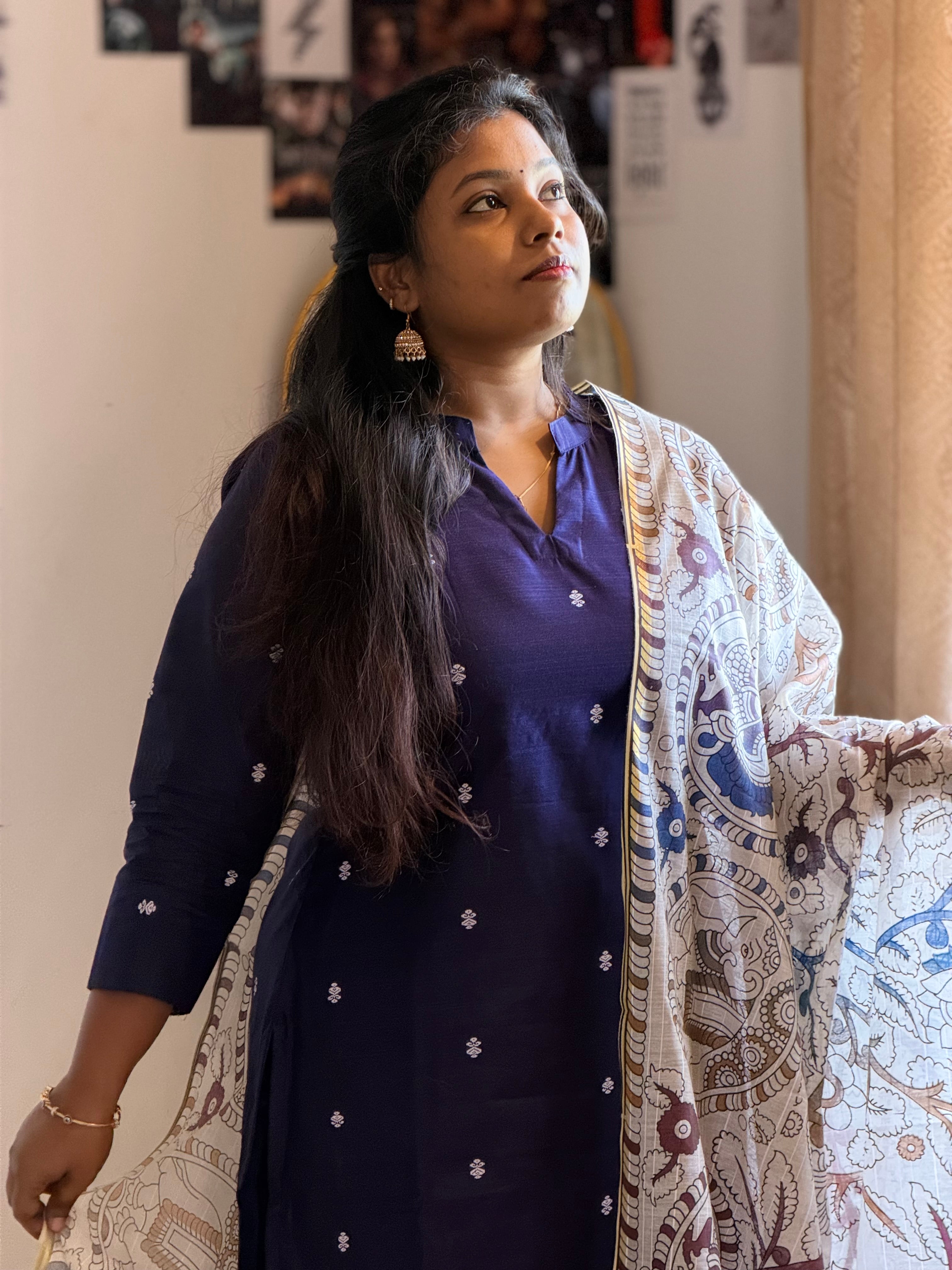 RUGHA 21 - Navy Blue Kurti Set