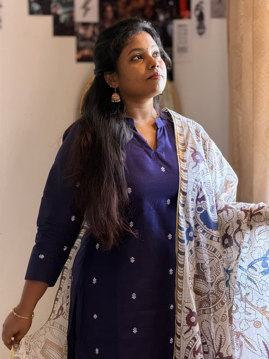 RUGHA 21 - Navy Blue Kurti Set