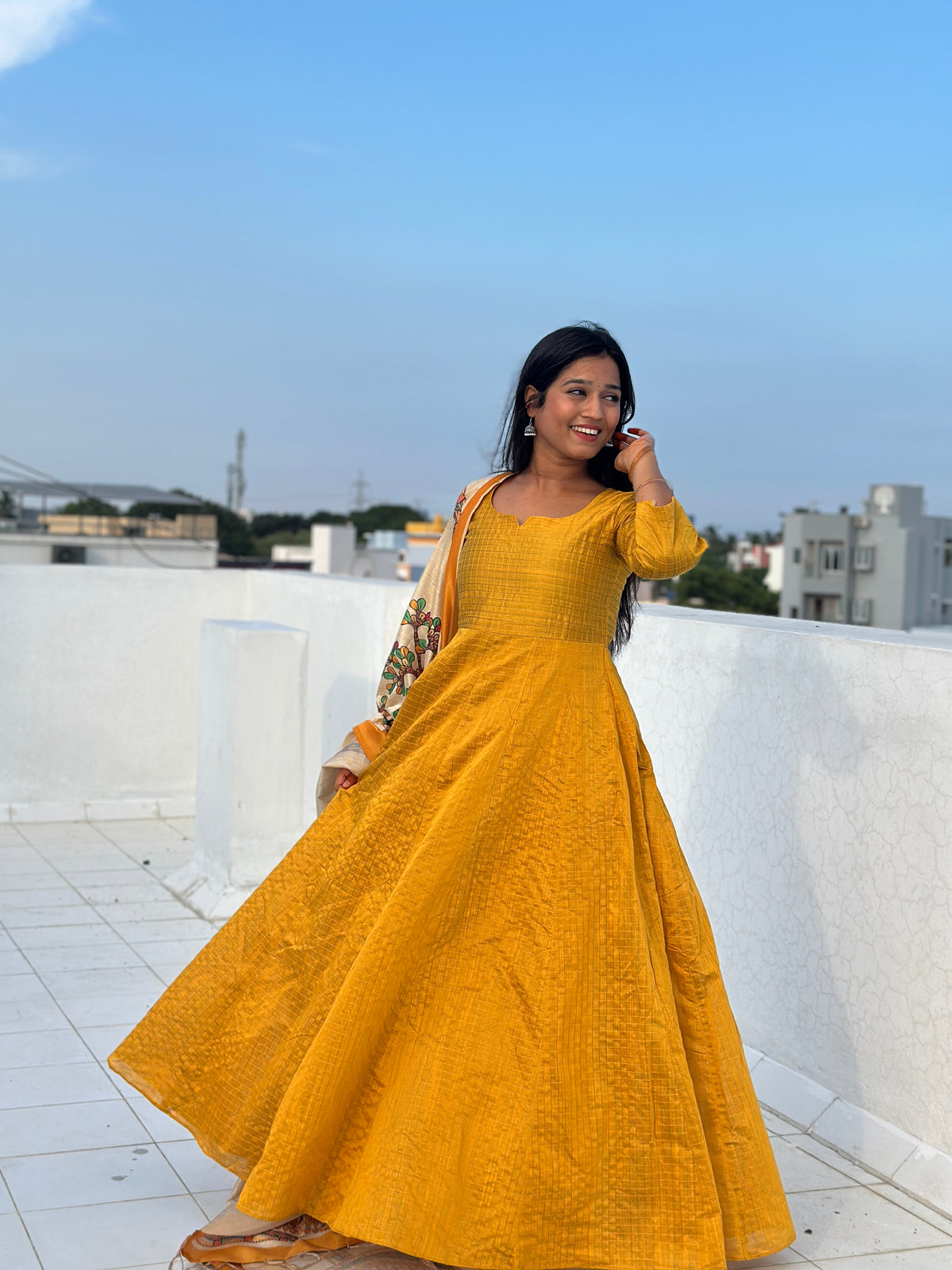 RUGHA 42 - Vriksha - Raw silk Anarkali