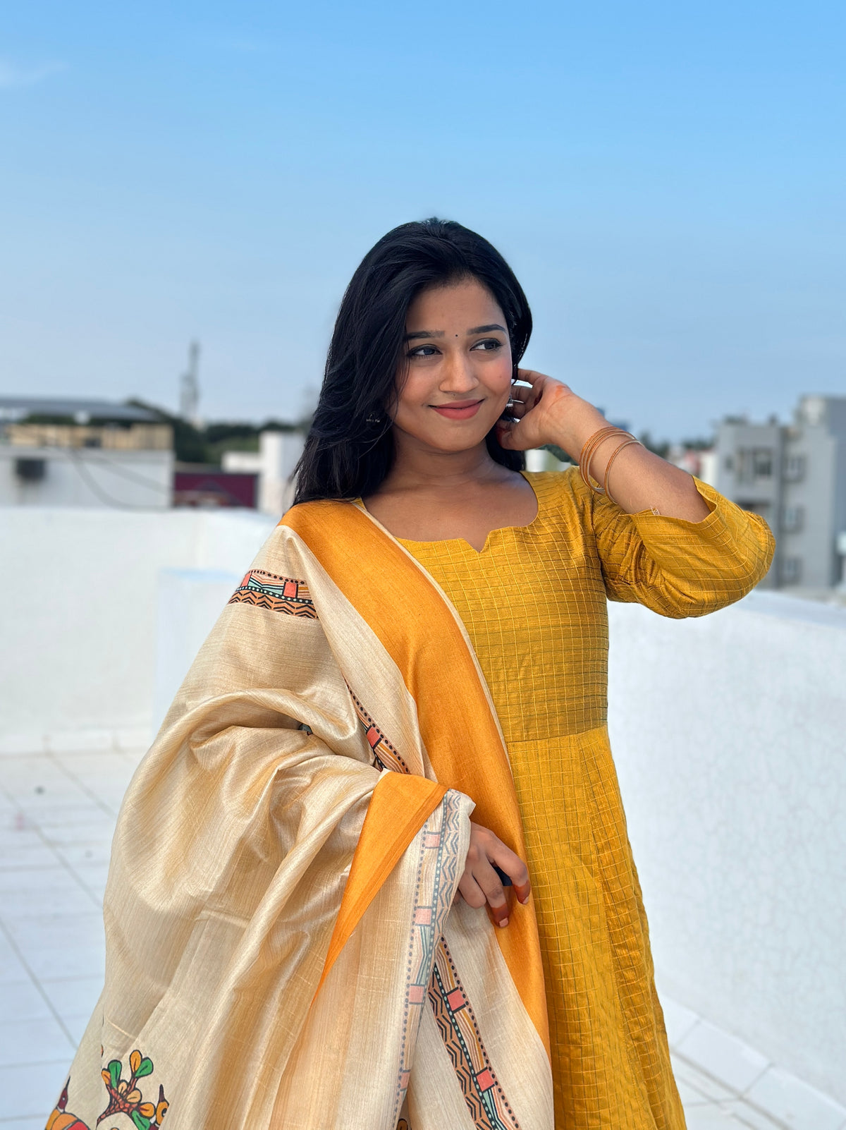 RUGHA 42 - Vriksha - Raw silk Anarkali