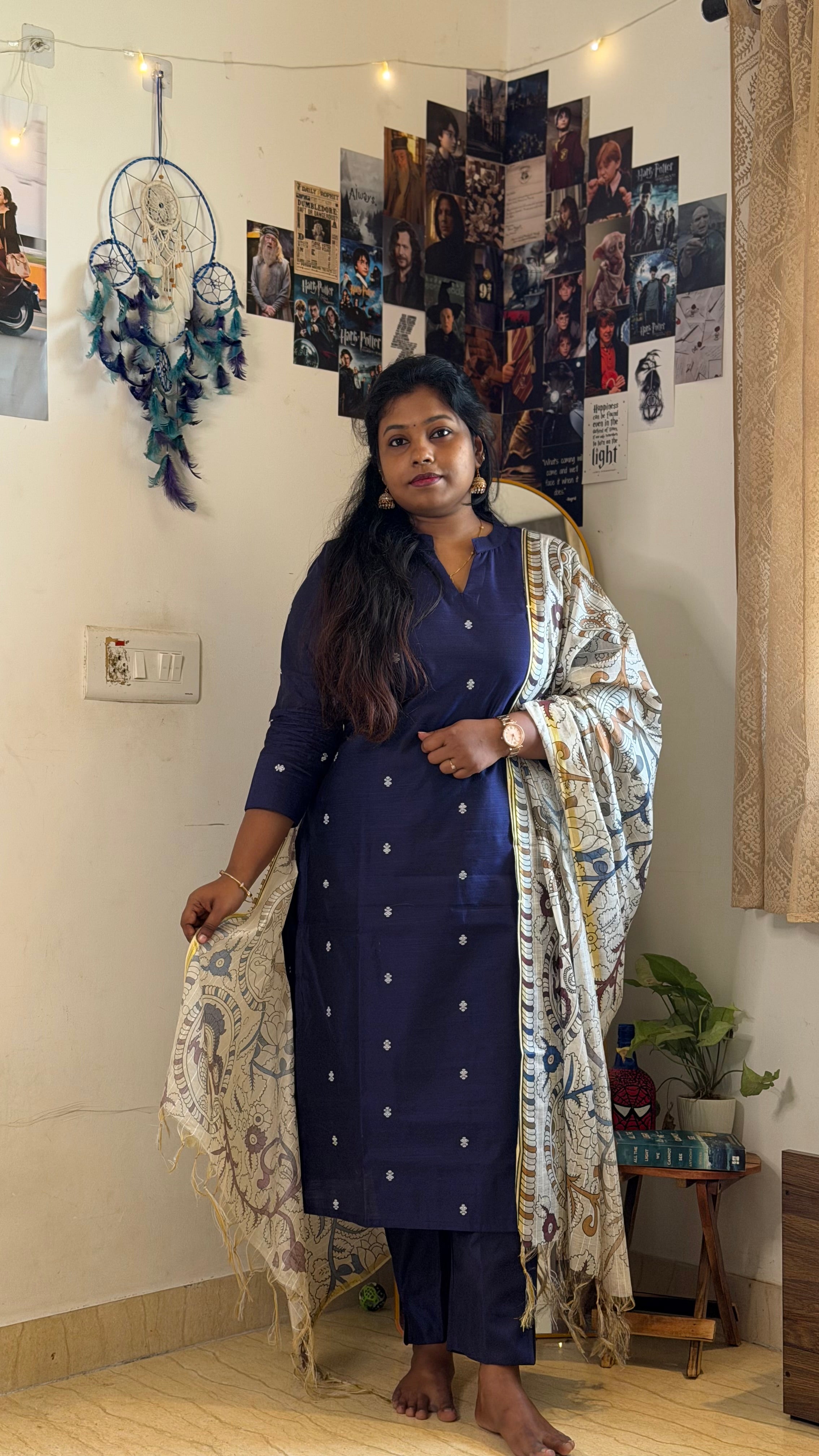 RUGHA 21 - Navy Blue Kurti Set