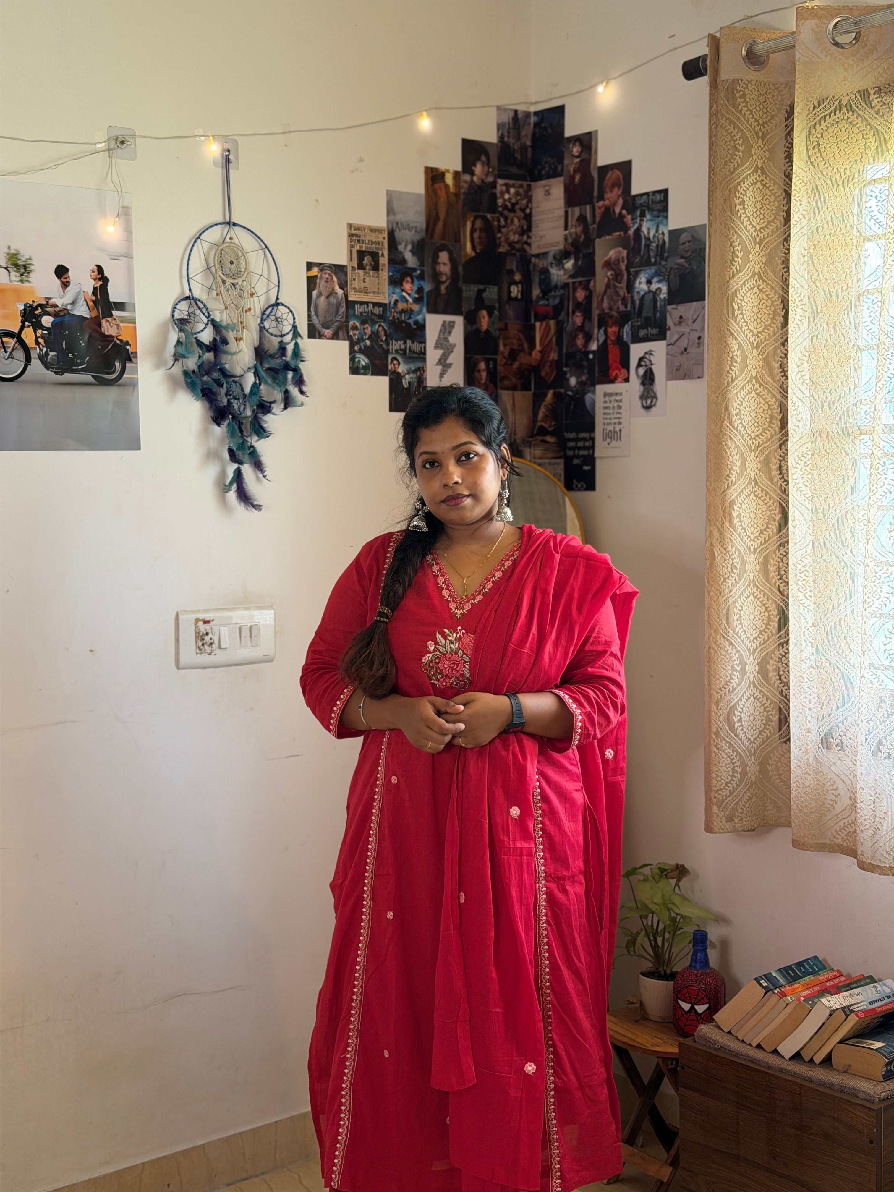 RUGHA 30 - Scarlet Bloom Mul Cotton Embroidered Set