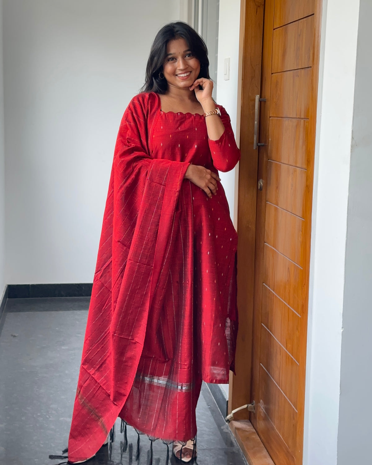 RUGHA 35 - Sembarathi - Raw silk Kurti