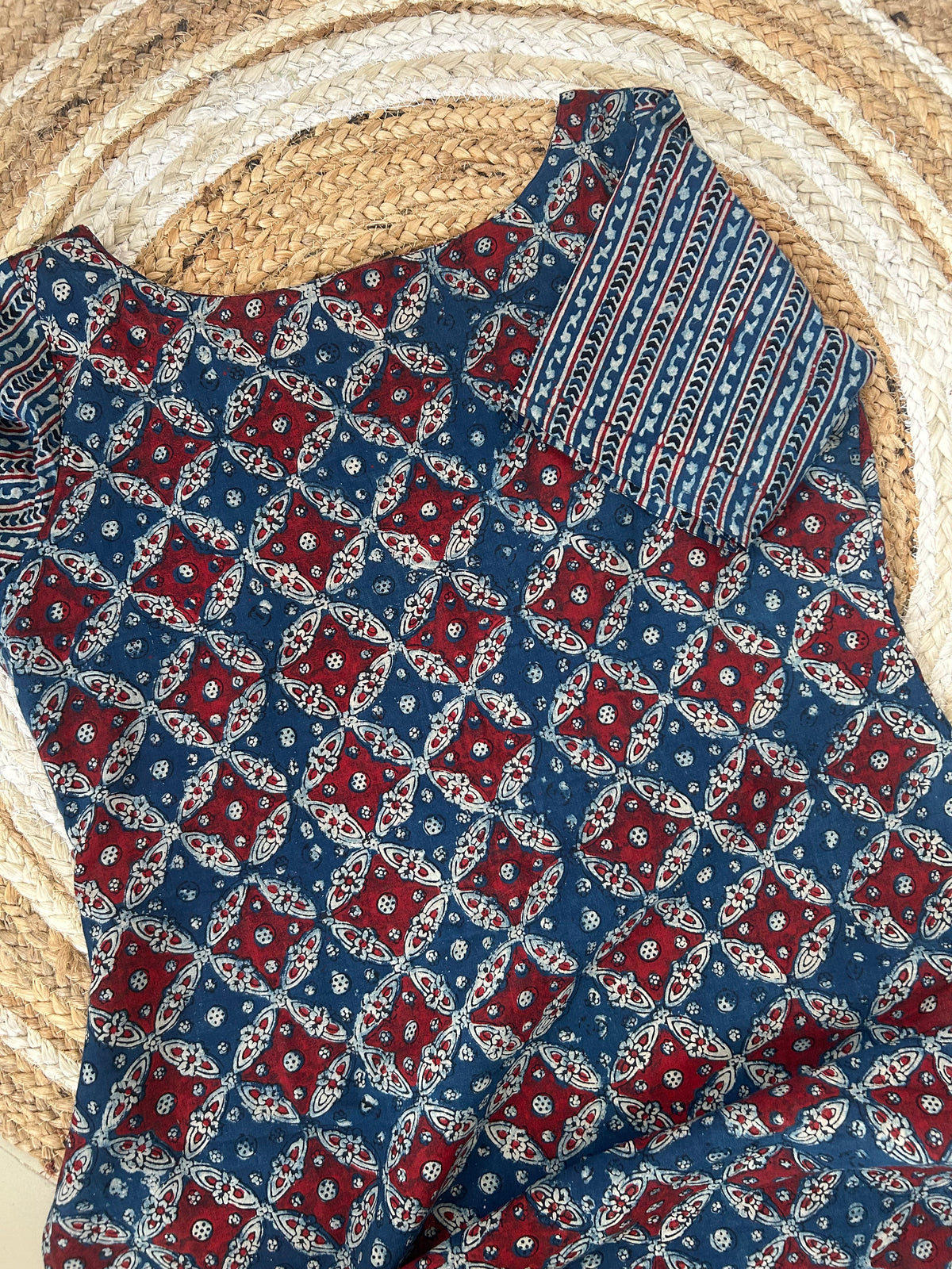RUGHA 39 - Indigo Muse Ajrakh Kurti Top
