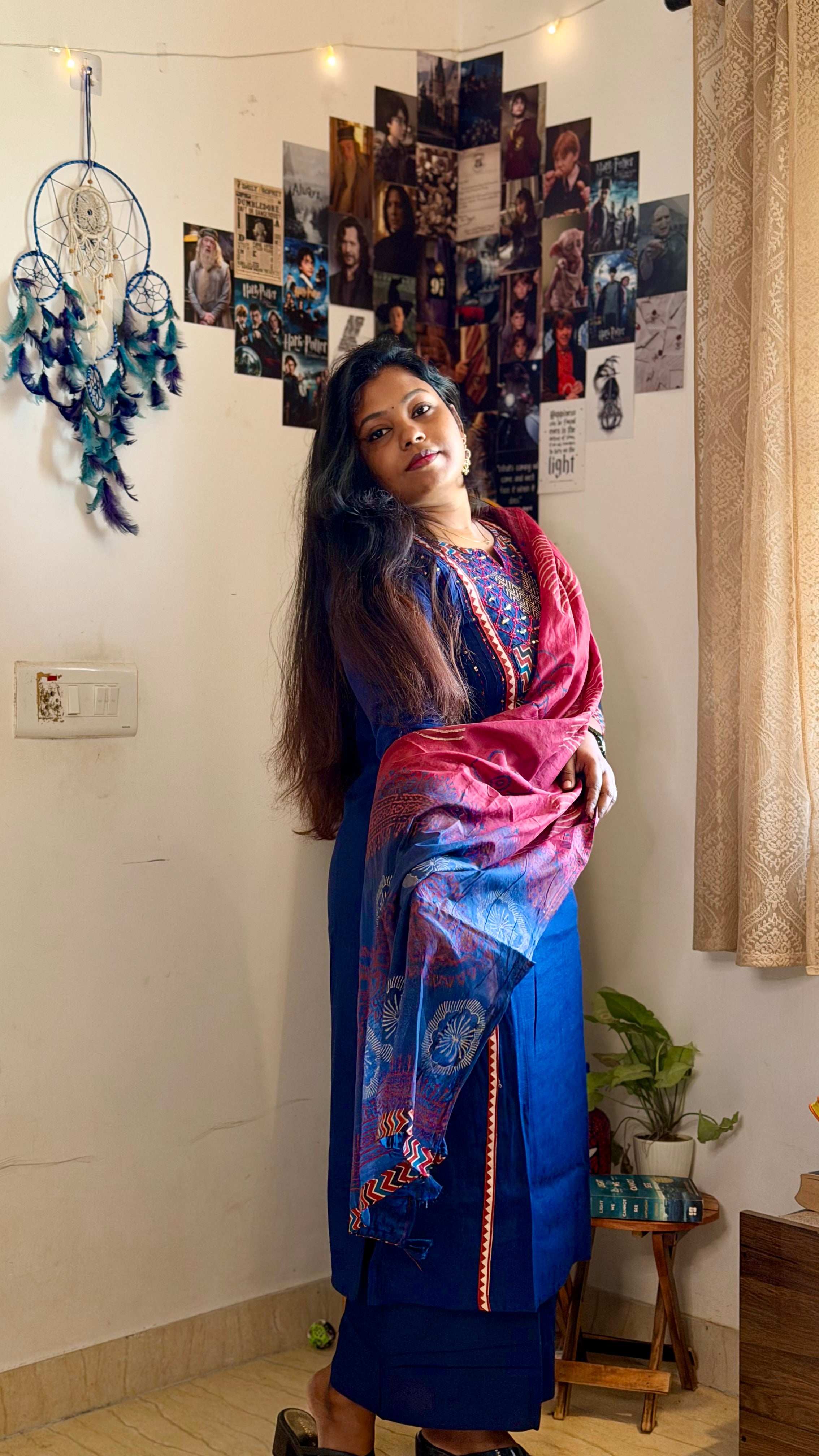 RUGHA 29 - Royal Blue Khadi Cotton Suit Set