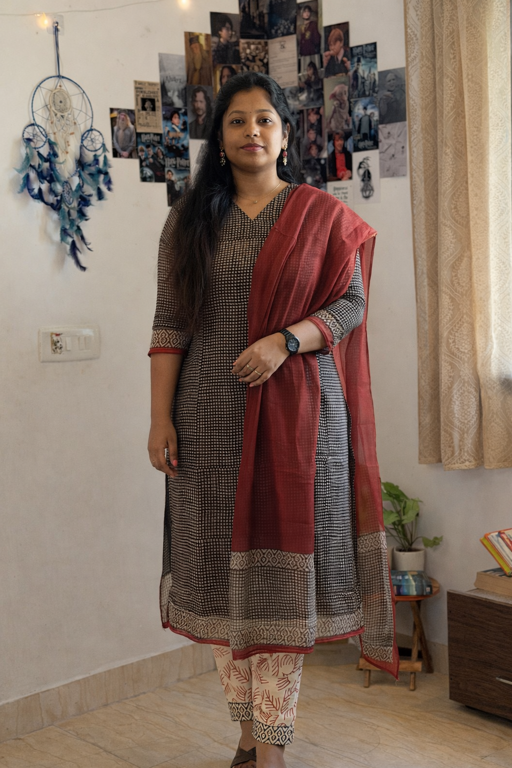 RUGHA 15 - Black Kota Doria Cotton