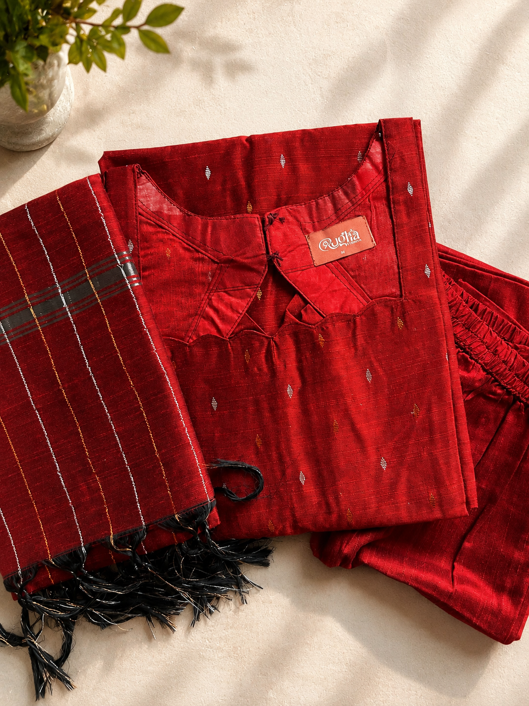 RUGHA 35 - Sembarathi - Raw silk Kurti