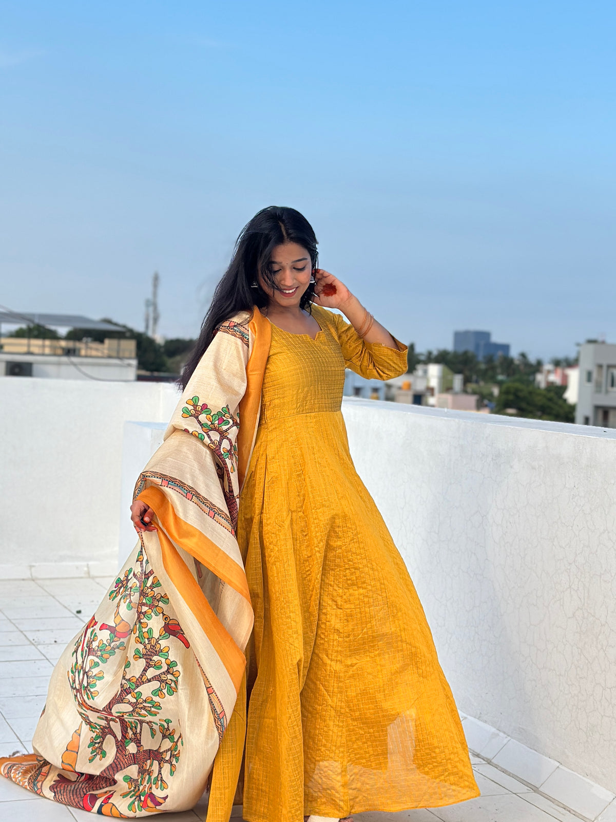RUGHA 42 - Vriksha - Raw silk Anarkali