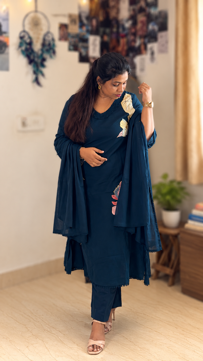 RUGHA 27 - Charcoal Black Mul Cotton Kurti