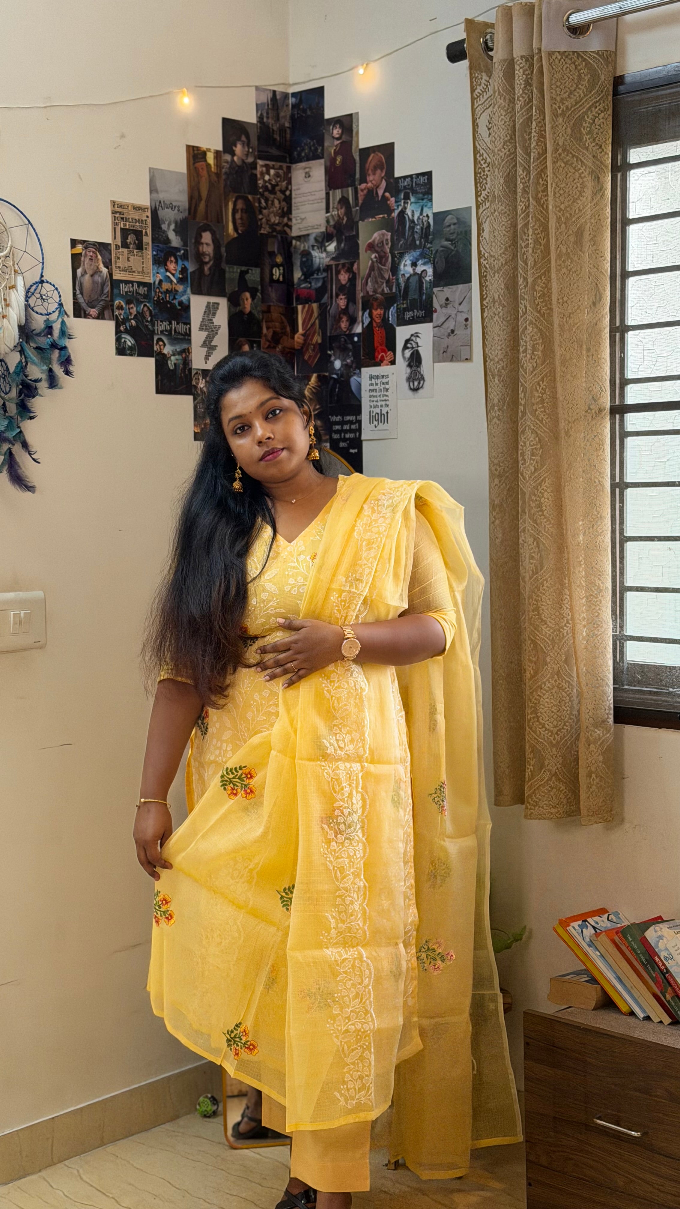 RUGHA 08 - Orange Floral Suit Set