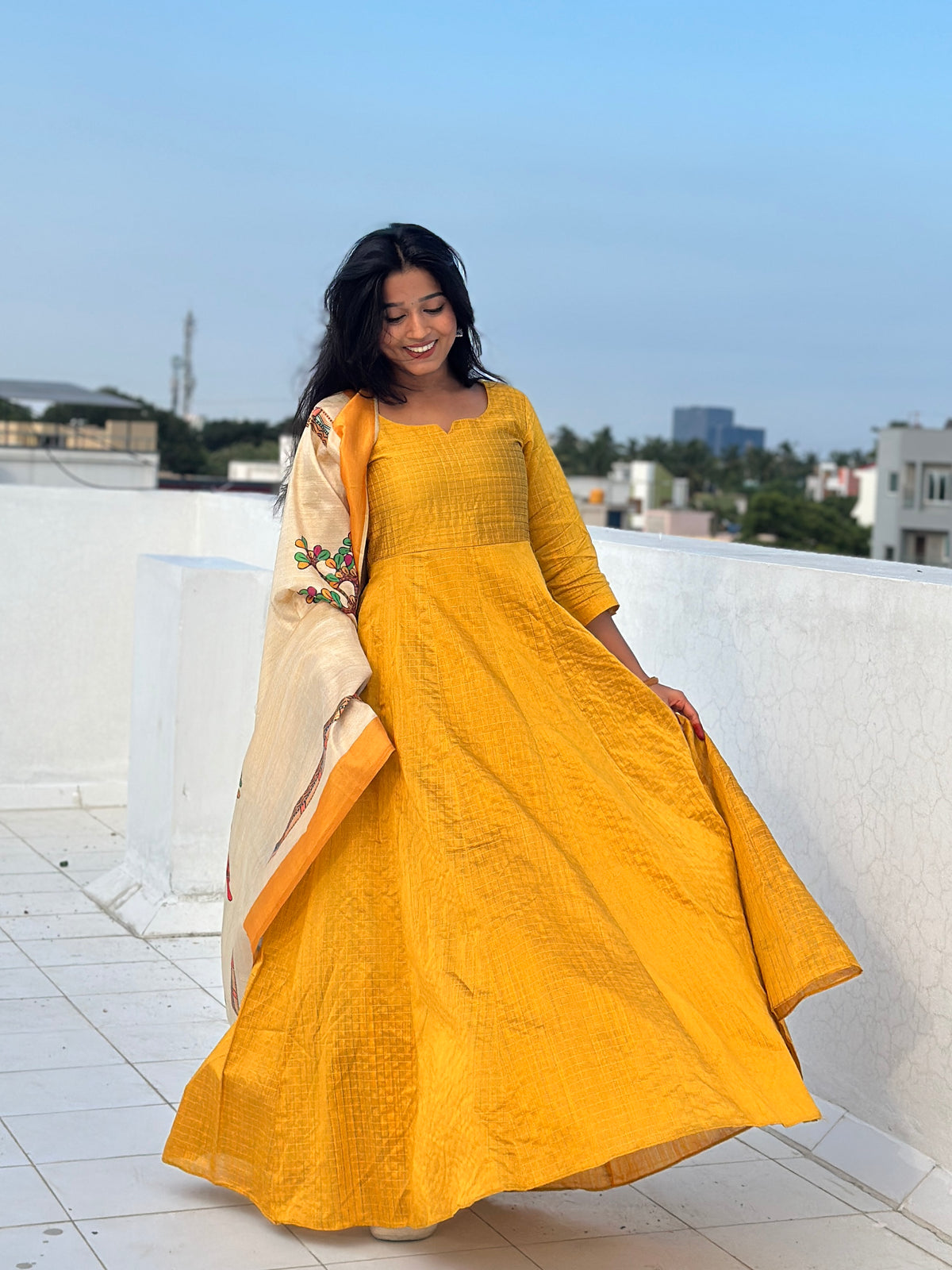 RUGHA 42 - Vriksha - Raw silk Anarkali