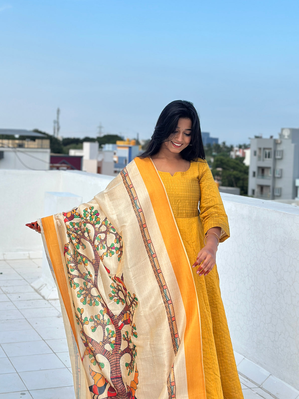 RUGHA 42 - Vriksha - Raw silk Anarkali