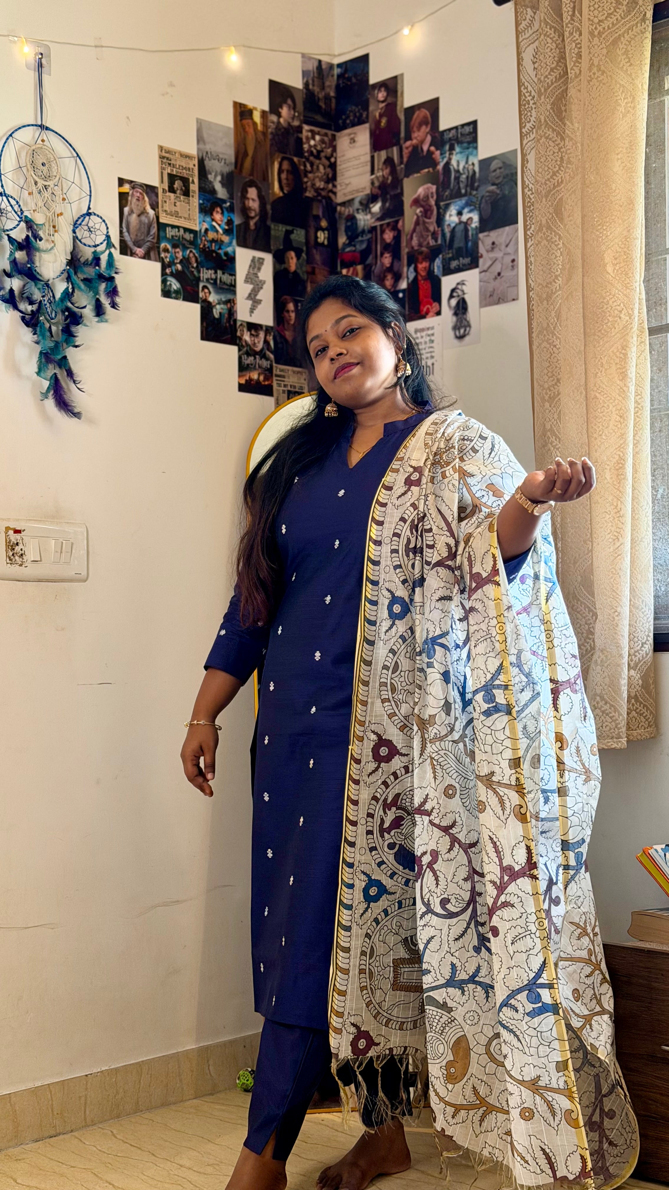 RUGHA 21 - Navy Blue Kurti Set