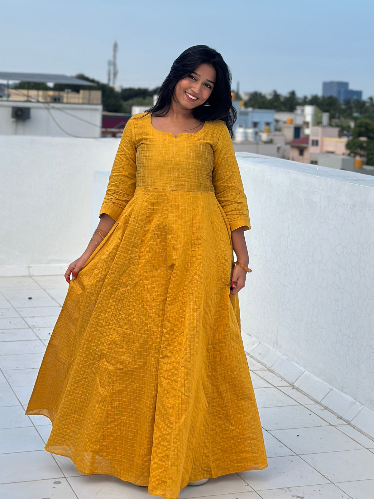 RUGHA 42 - Vriksha - Raw silk Anarkali