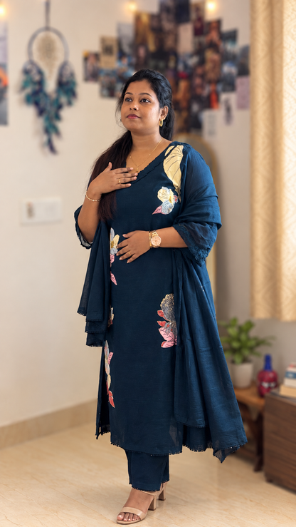 RUGHA 27 - Charcoal Black Mul Cotton Kurti