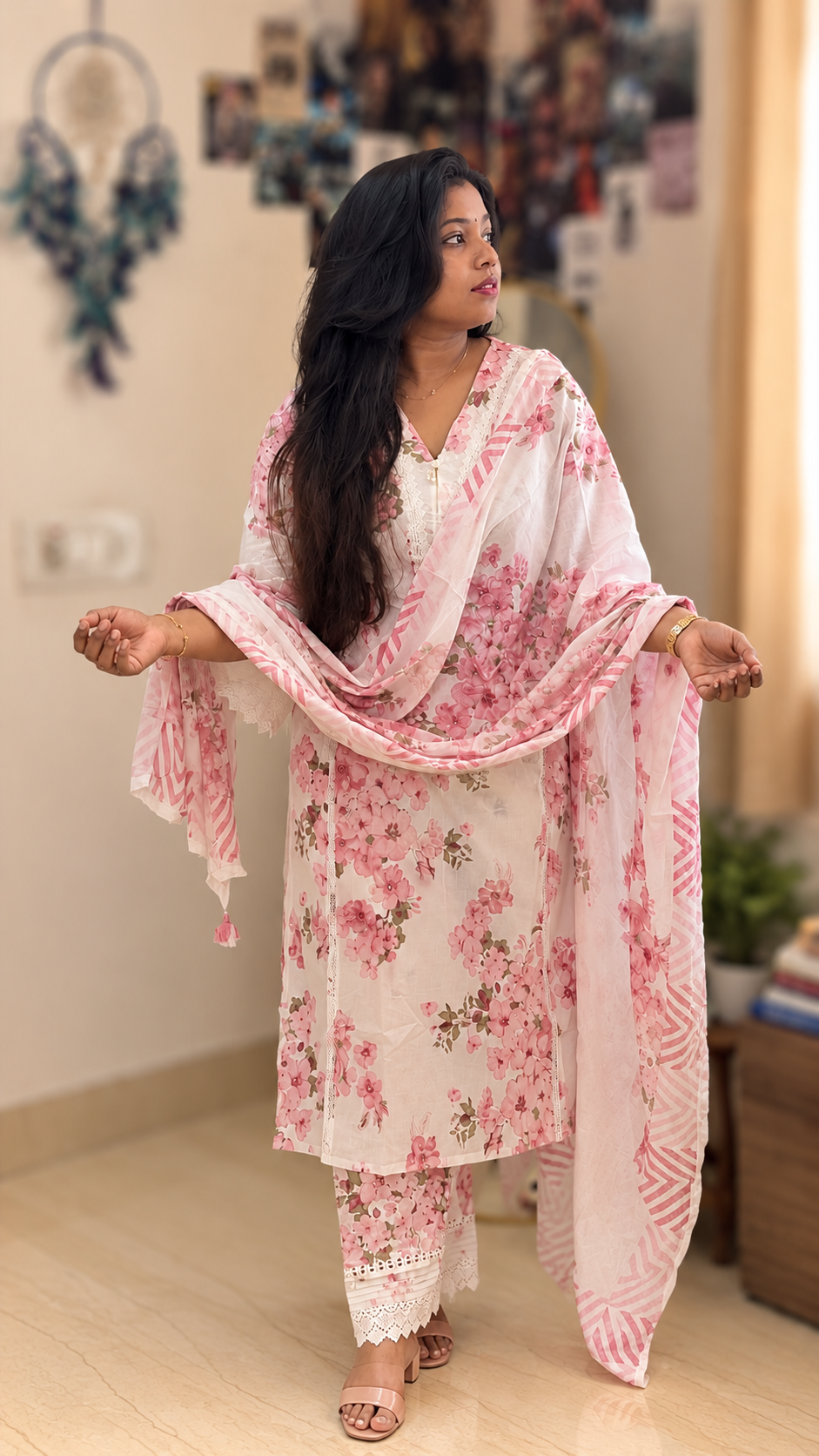 RUGHA 28 - Blush Bloom Mul Cotton Suit Set