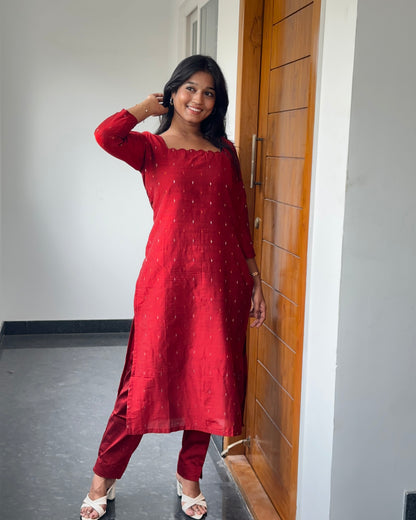 RUGHA 35 - Sembarathi - Raw silk Kurti