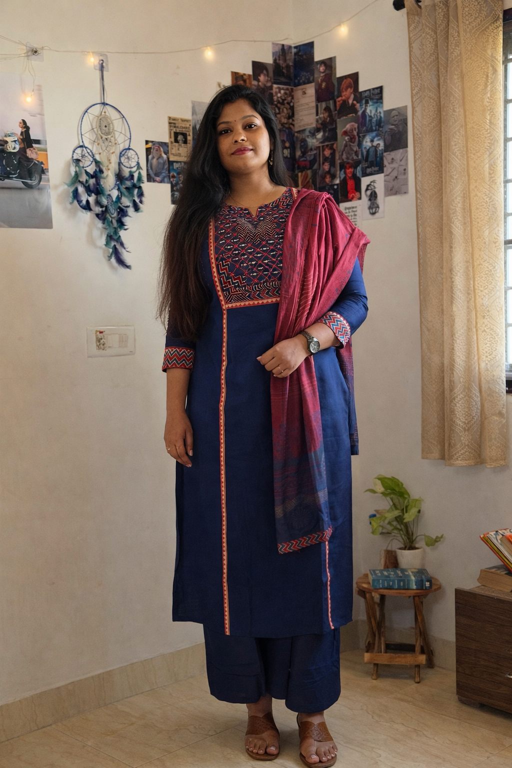 RUGHA 29 - Royal Blue Khadi Cotton Suit Set