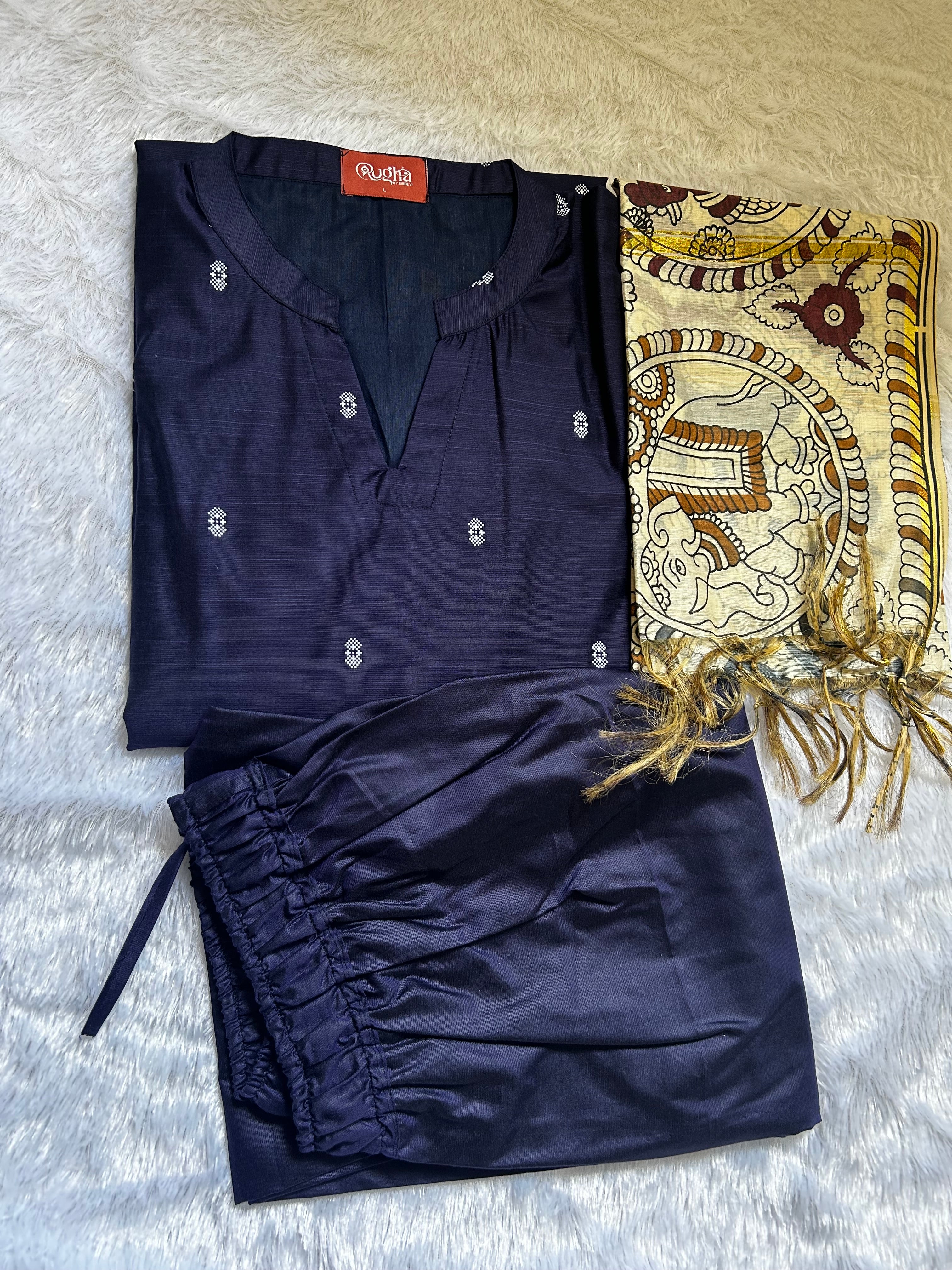 RUGHA 21 - Navy Blue Kurti Set