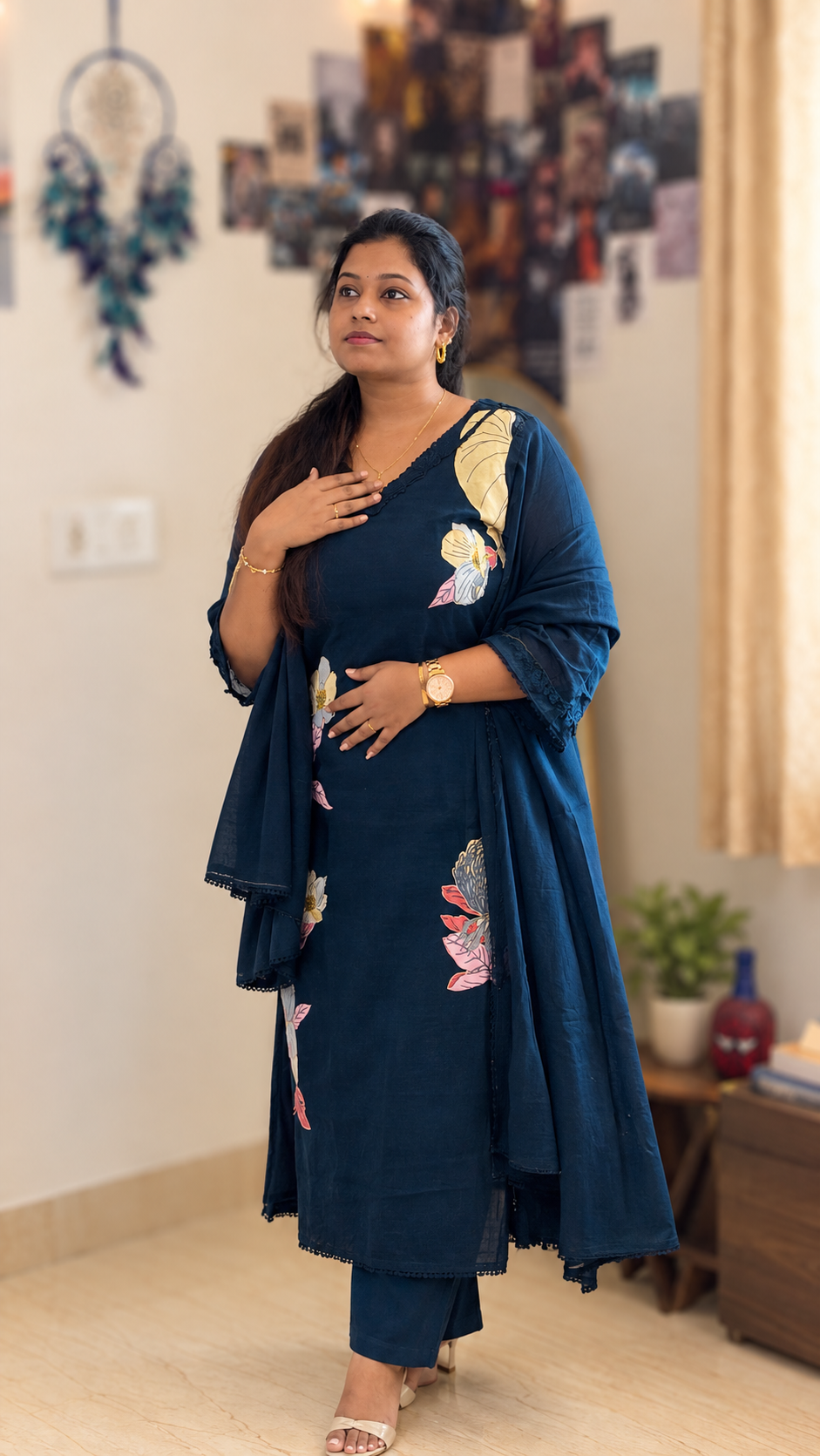 RUGHA 27 - Charcoal Black Mul Cotton Kurti