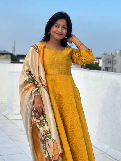 RUGHA 42 - Vriksha - Raw silk Anarkali