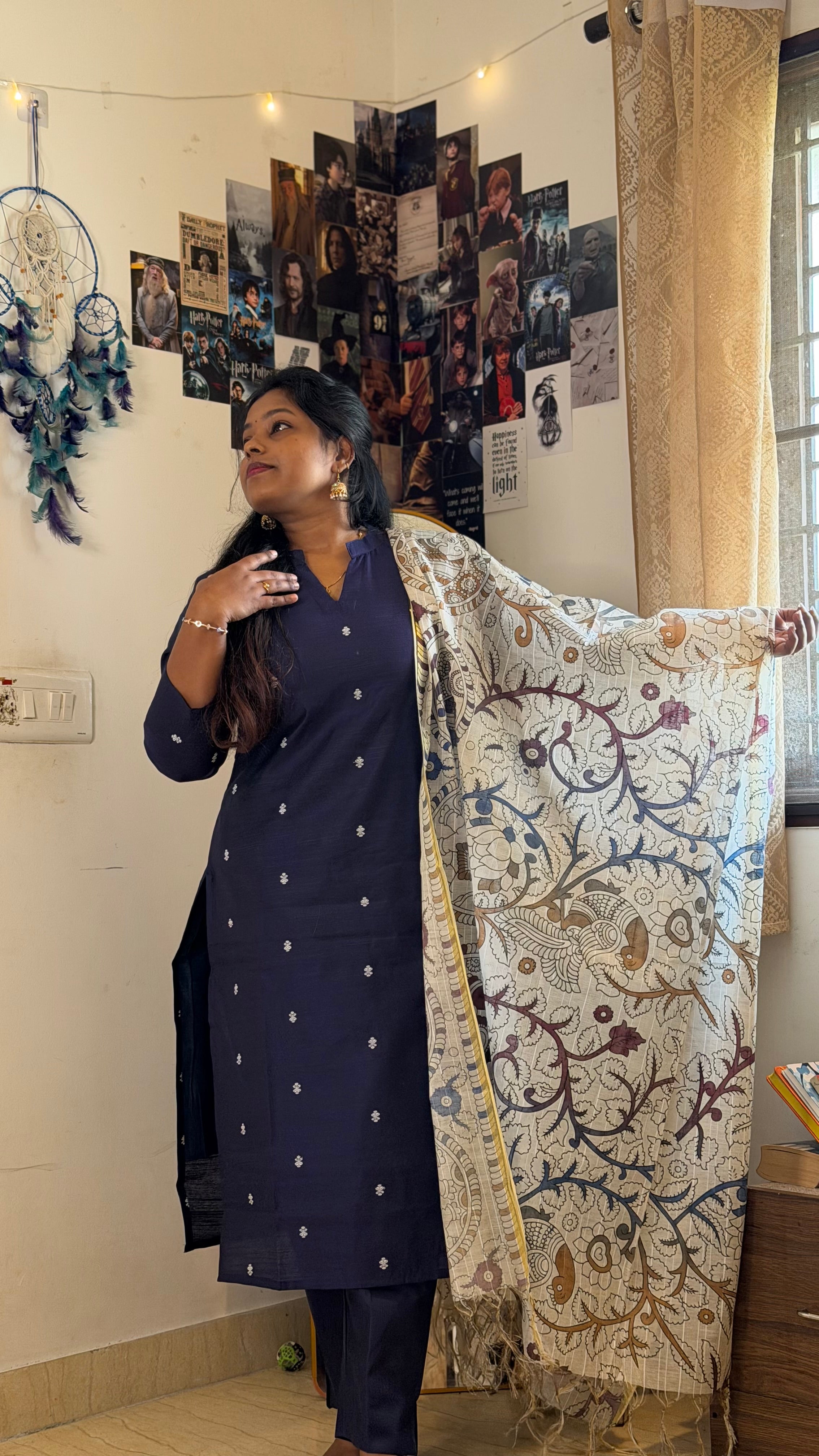 RUGHA 21 - Navy Blue Kurti Set