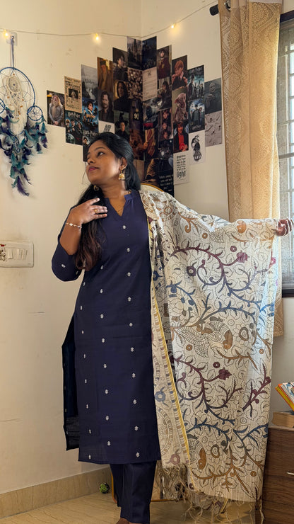 RUGHA 21 - Navy Blue Kurti Set