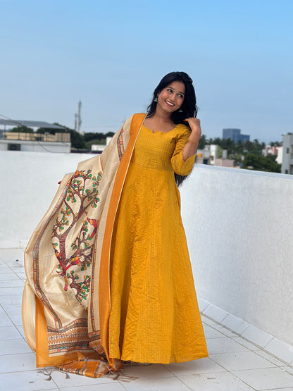 RUGHA 42 - Vriksha - Raw silk Anarkali