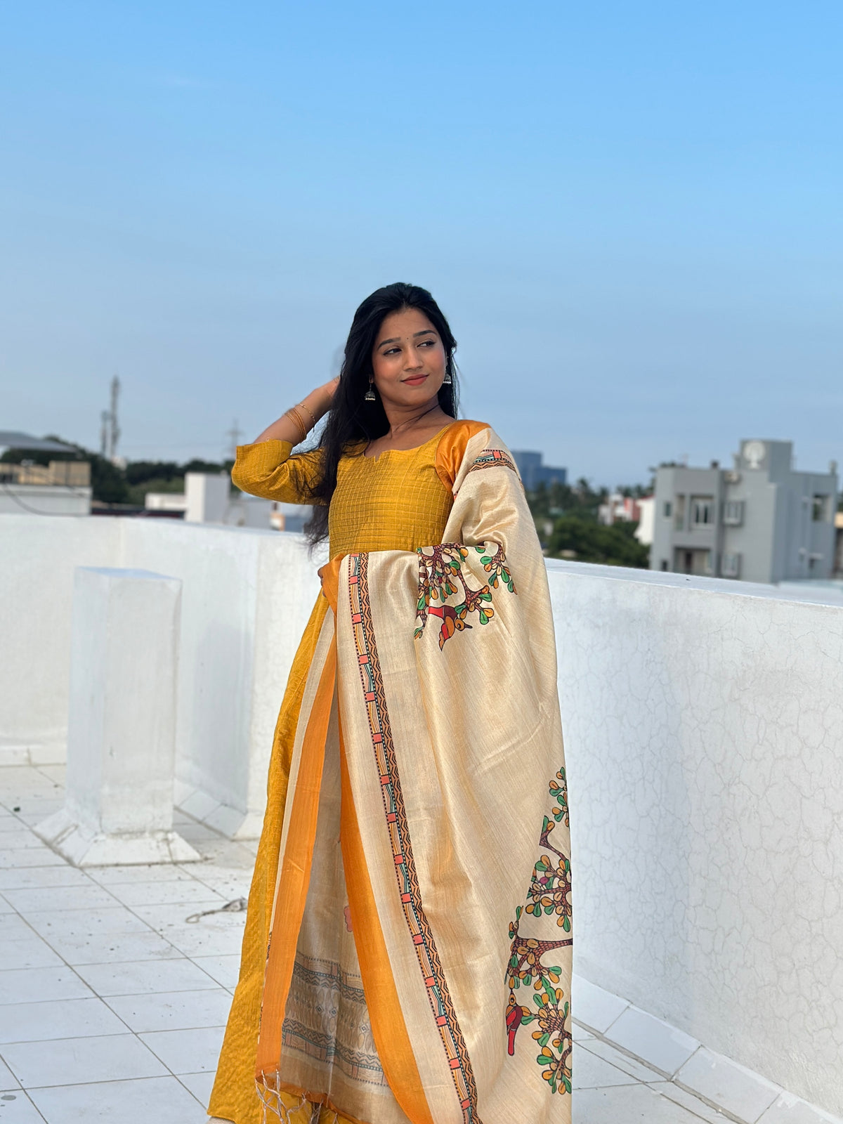 RUGHA 42 - Vriksha - Raw silk Anarkali