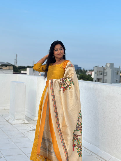 RUGHA 42 - Vriksha - Raw silk Anarkali