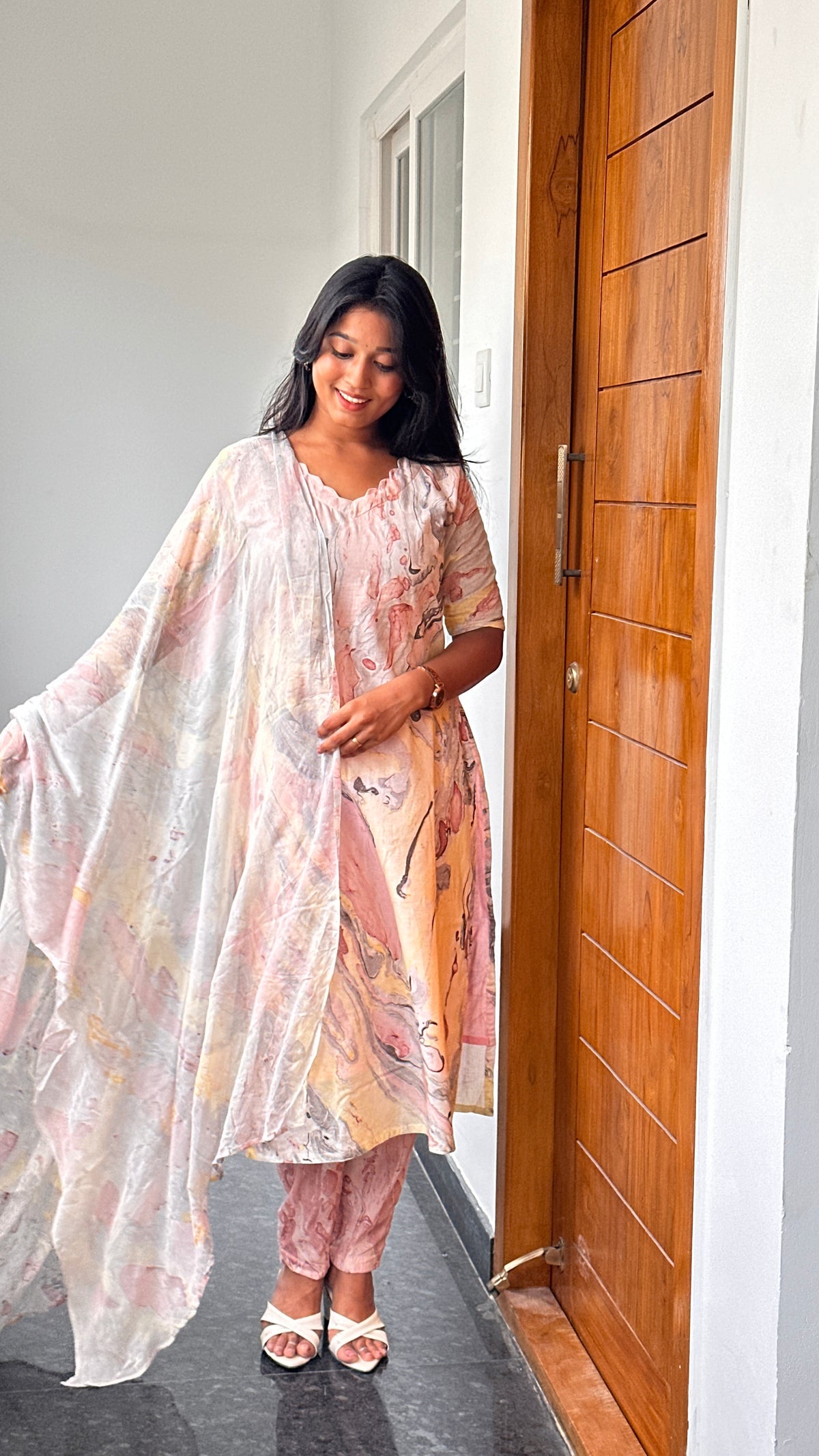 RUGHA 40 - Pastel Poetry Kurti Set
