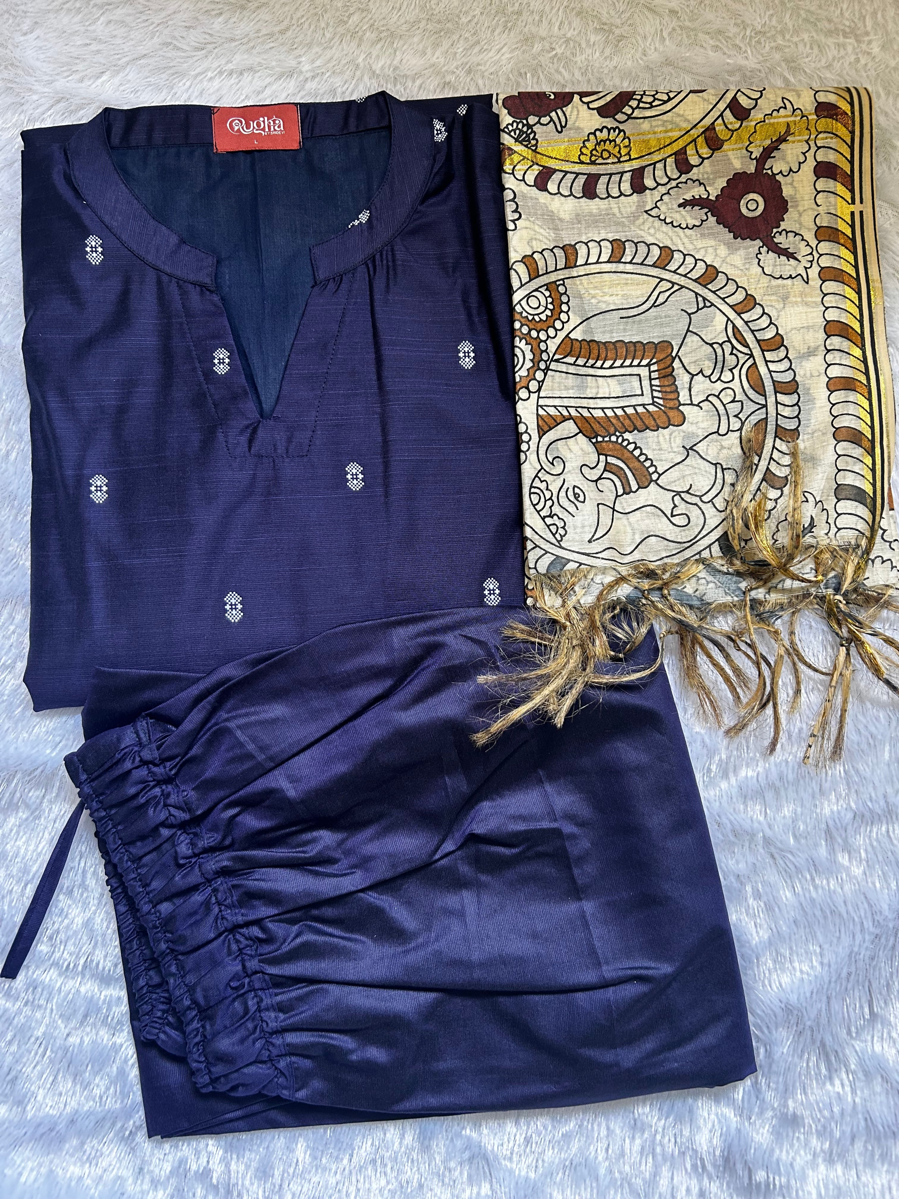 RUGHA 21 - Navy Blue Kurti Set