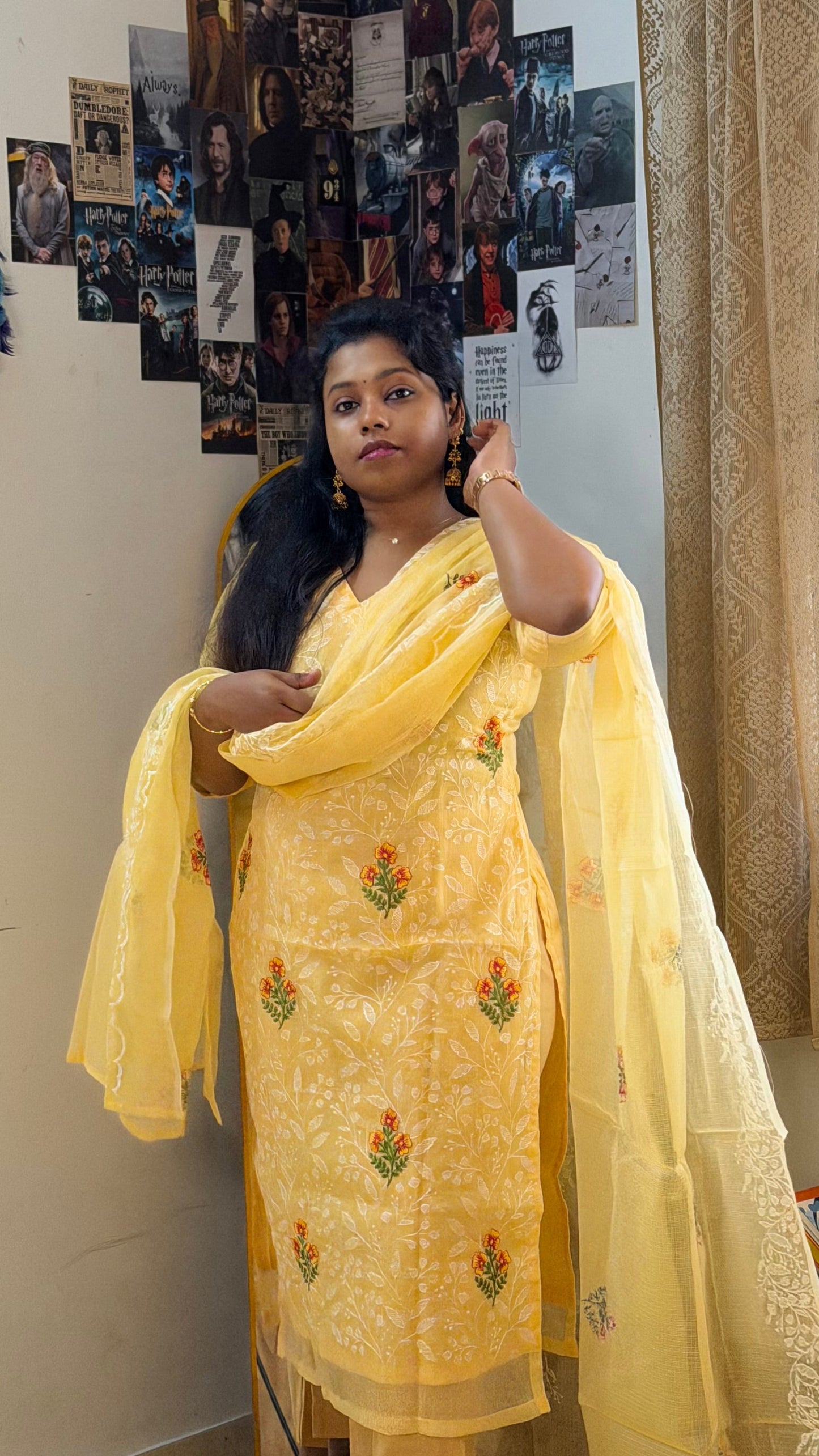 RUGHA 08 - Orange Floral Suit Set