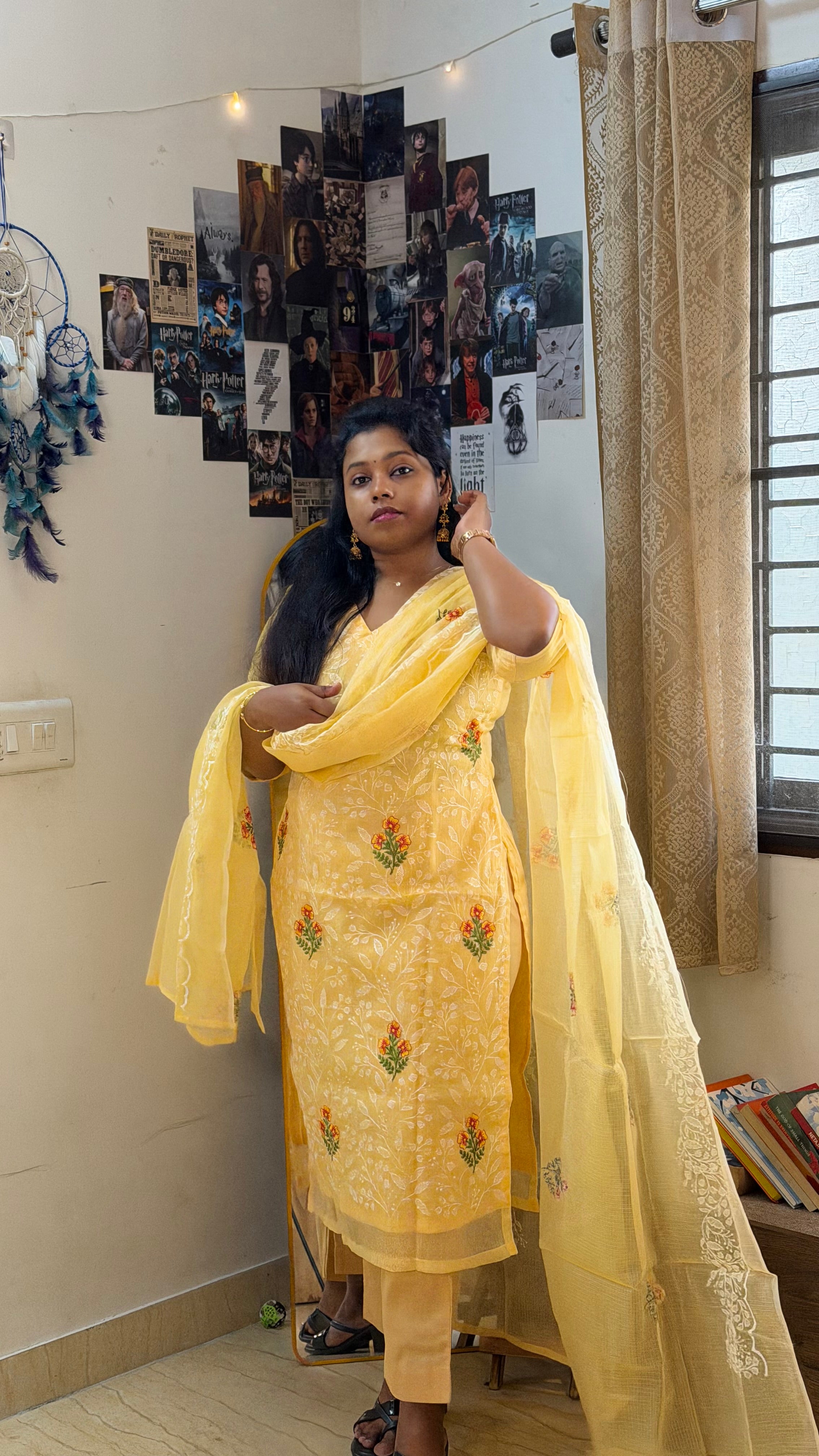 RUGHA 08 - Orange Floral Suit Set