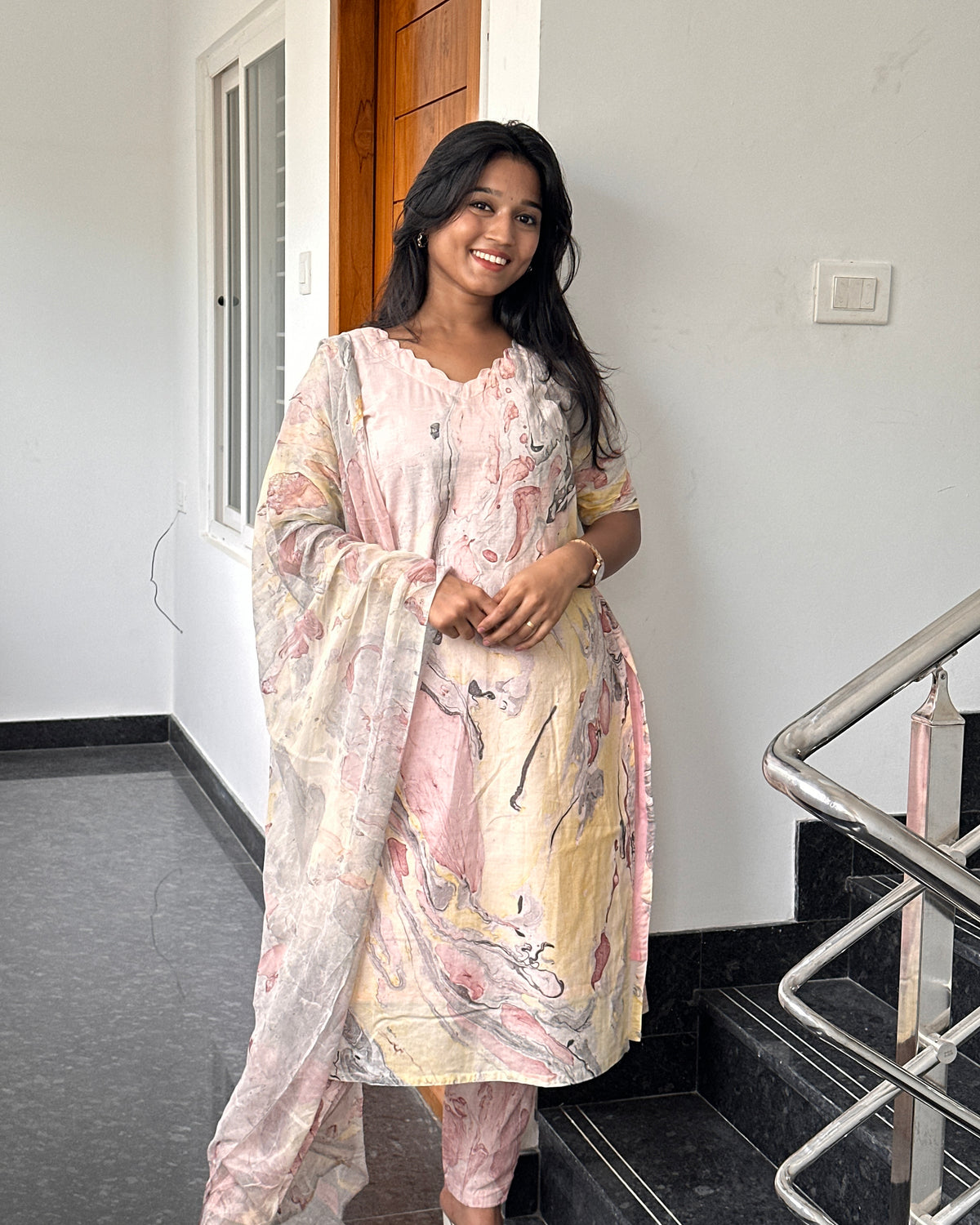 RUGHA 40 - Pastel Poetry Kurti Set