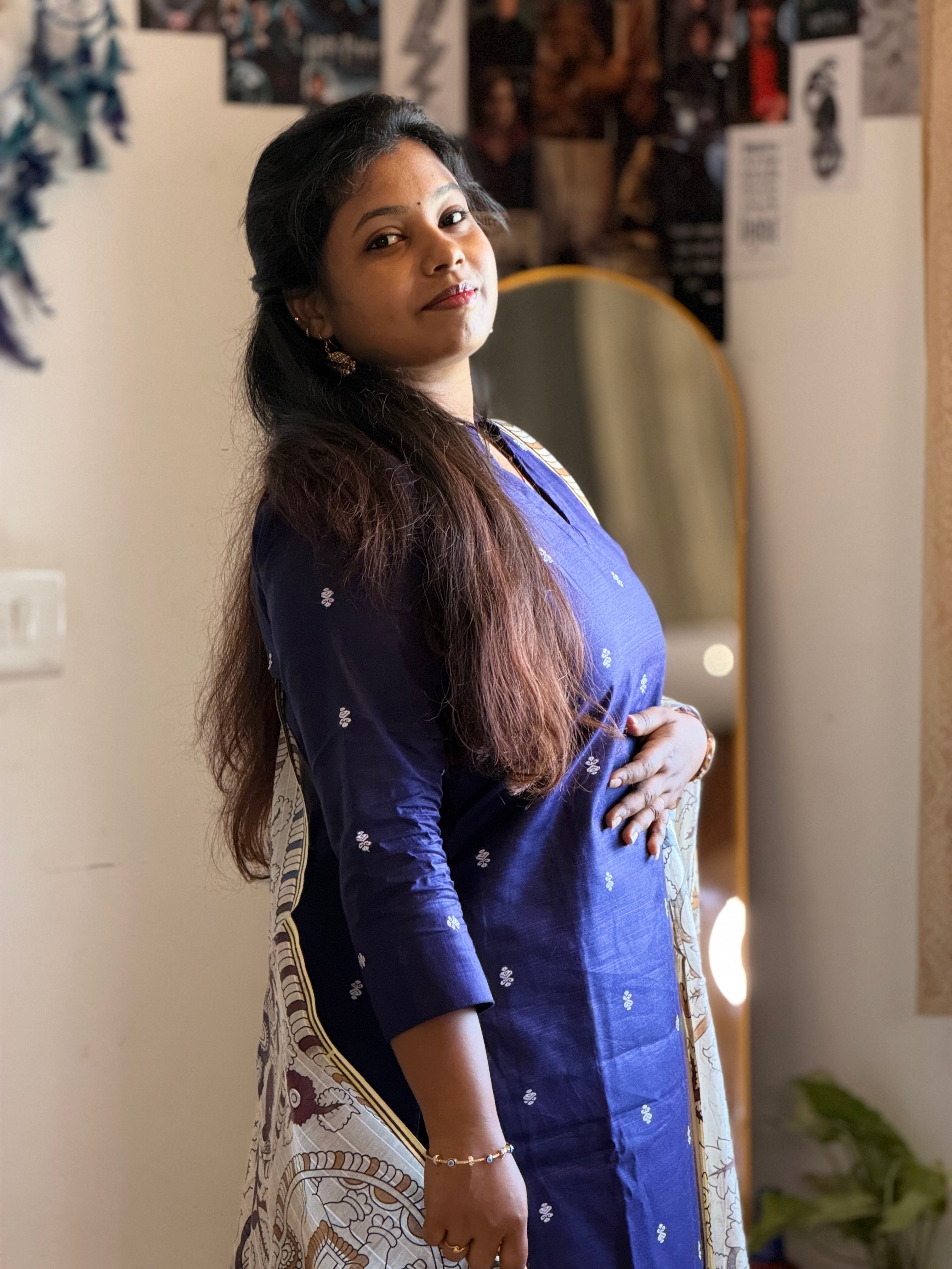 RUGHA 21 - Navy Blue Kurti Set