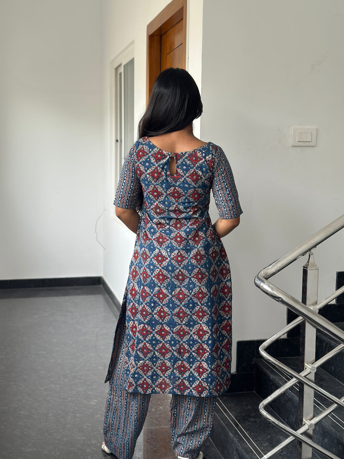 RUGHA 39 - Indigo Muse Ajrakh Kurti Top