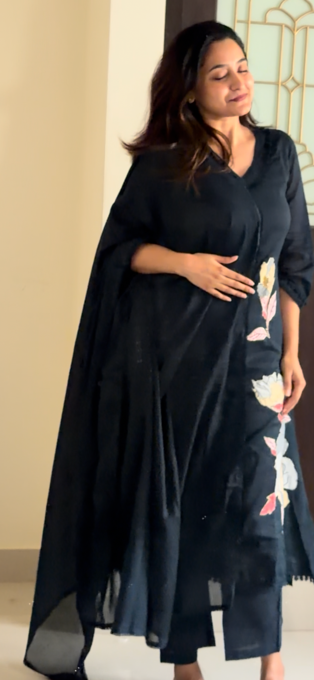 RUGHA 27 - Charcoal Black Kurti Set