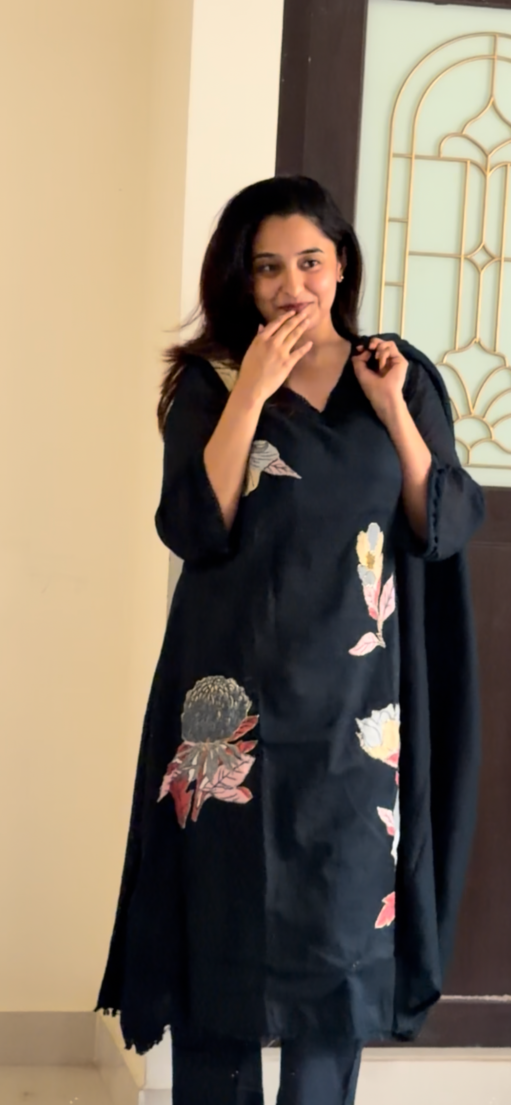 RUGHA 27 - Charcoal Black Kurti Set