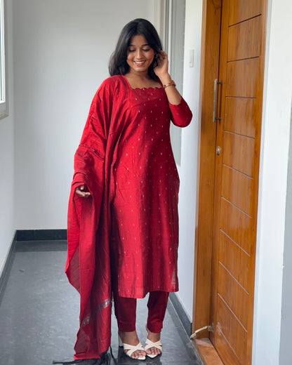 RUGHA 35 - Sembarathi - Raw silk Kurti