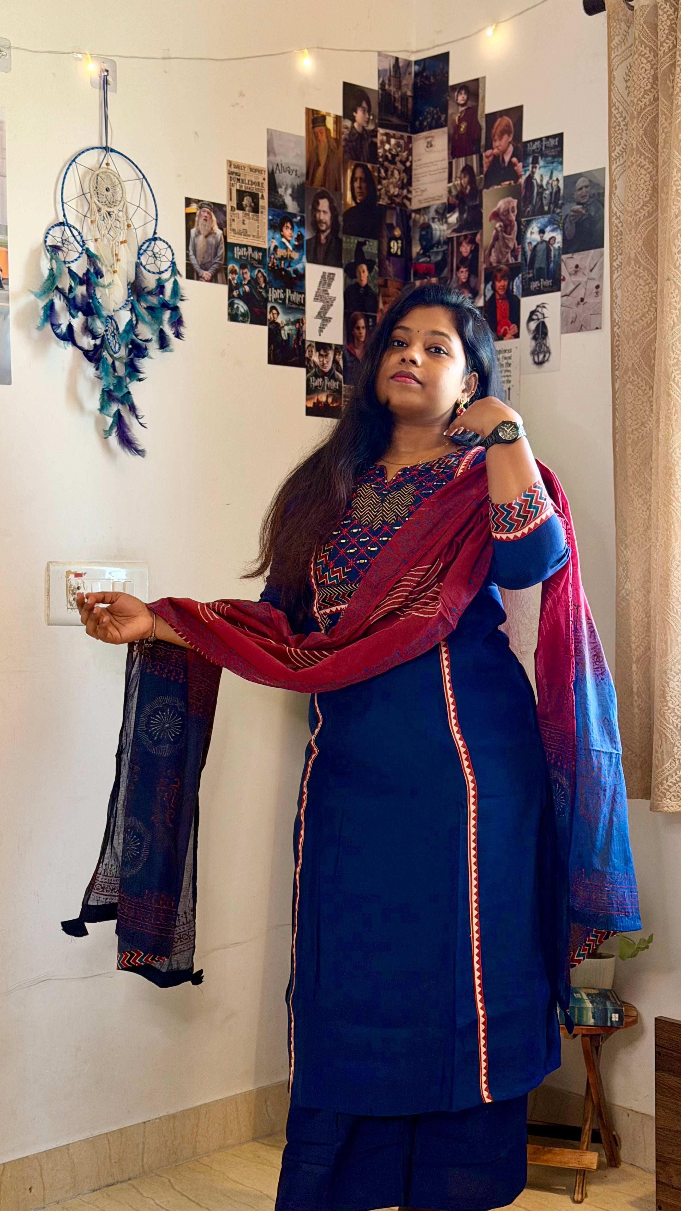 RUGHA 29 - Royal Blue Khadi Cotton Suit Set