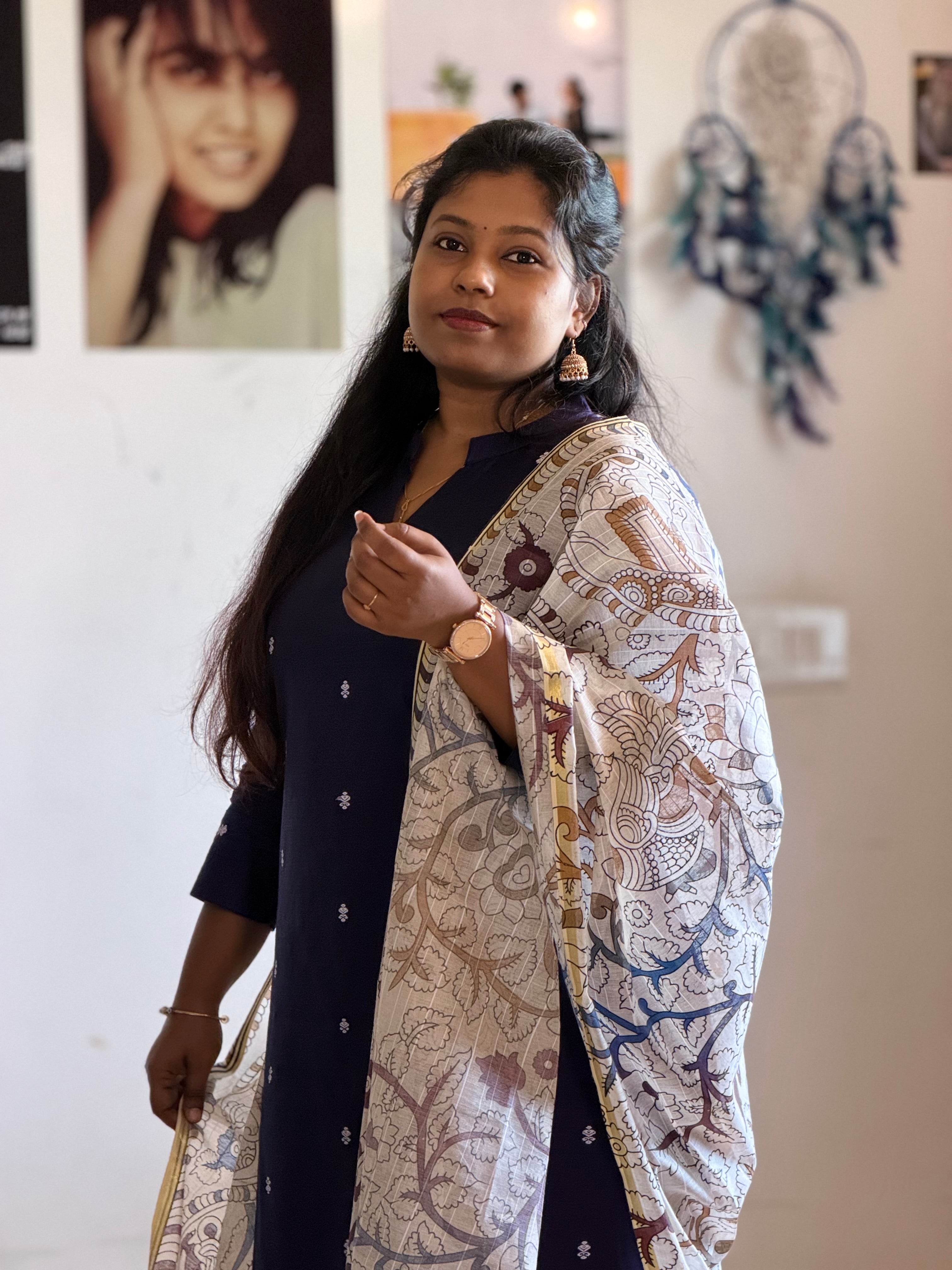 RUGHA 21 - Navy Blue Kurti Set