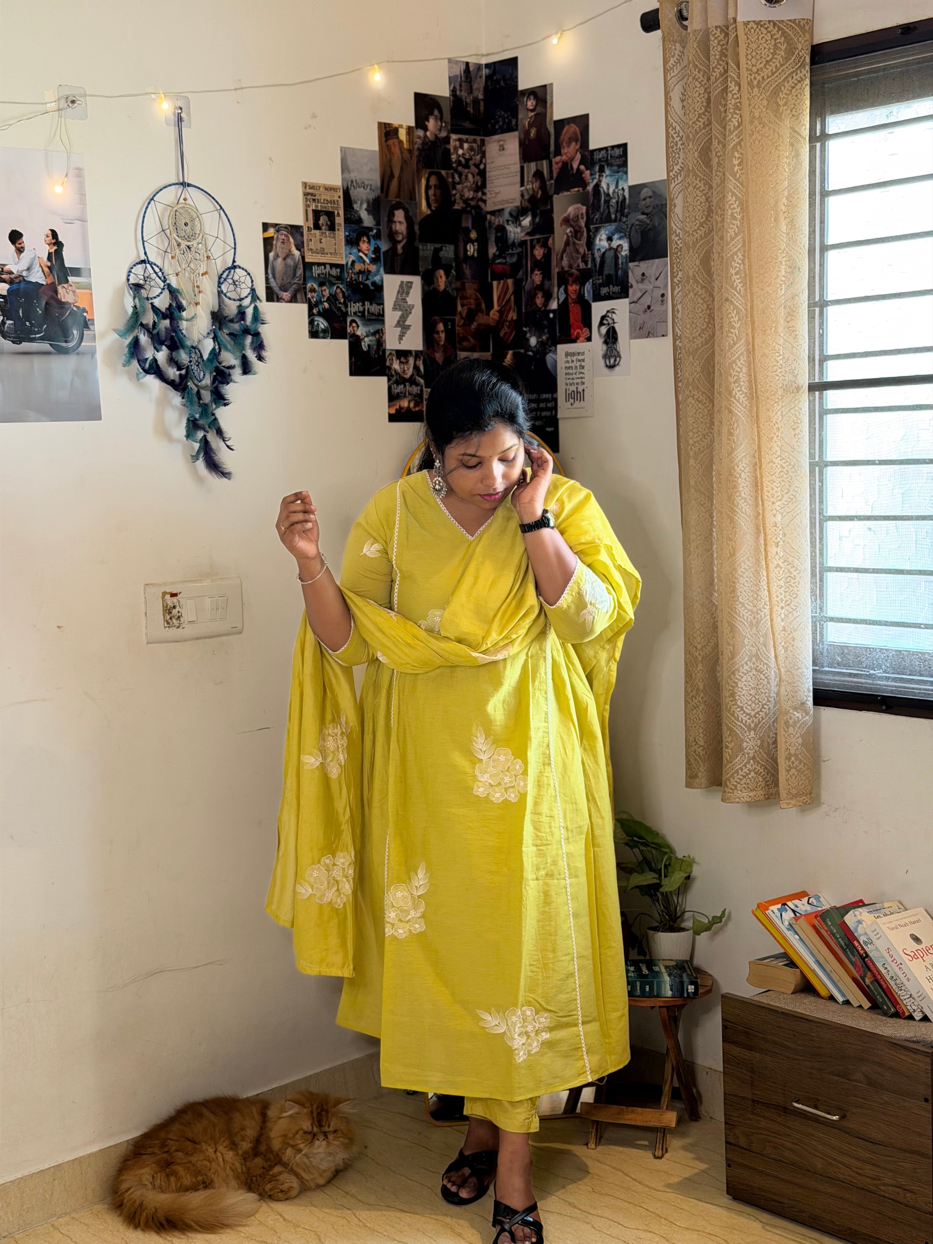 RUGHA 26 - Lime Green Kurti Set