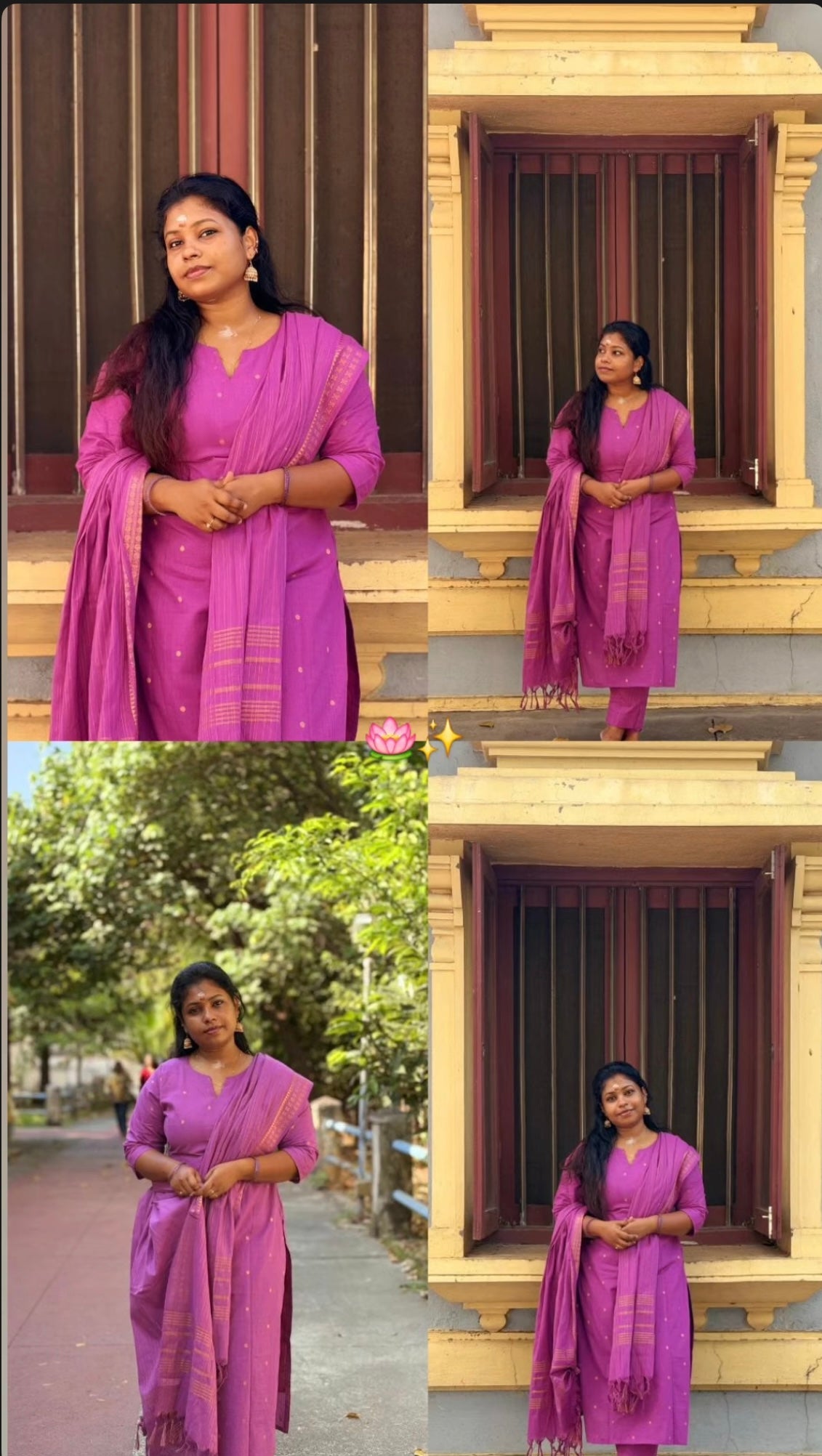 RUGHA 02 - Violet Handloom Cotton Self Weaved Suit Set